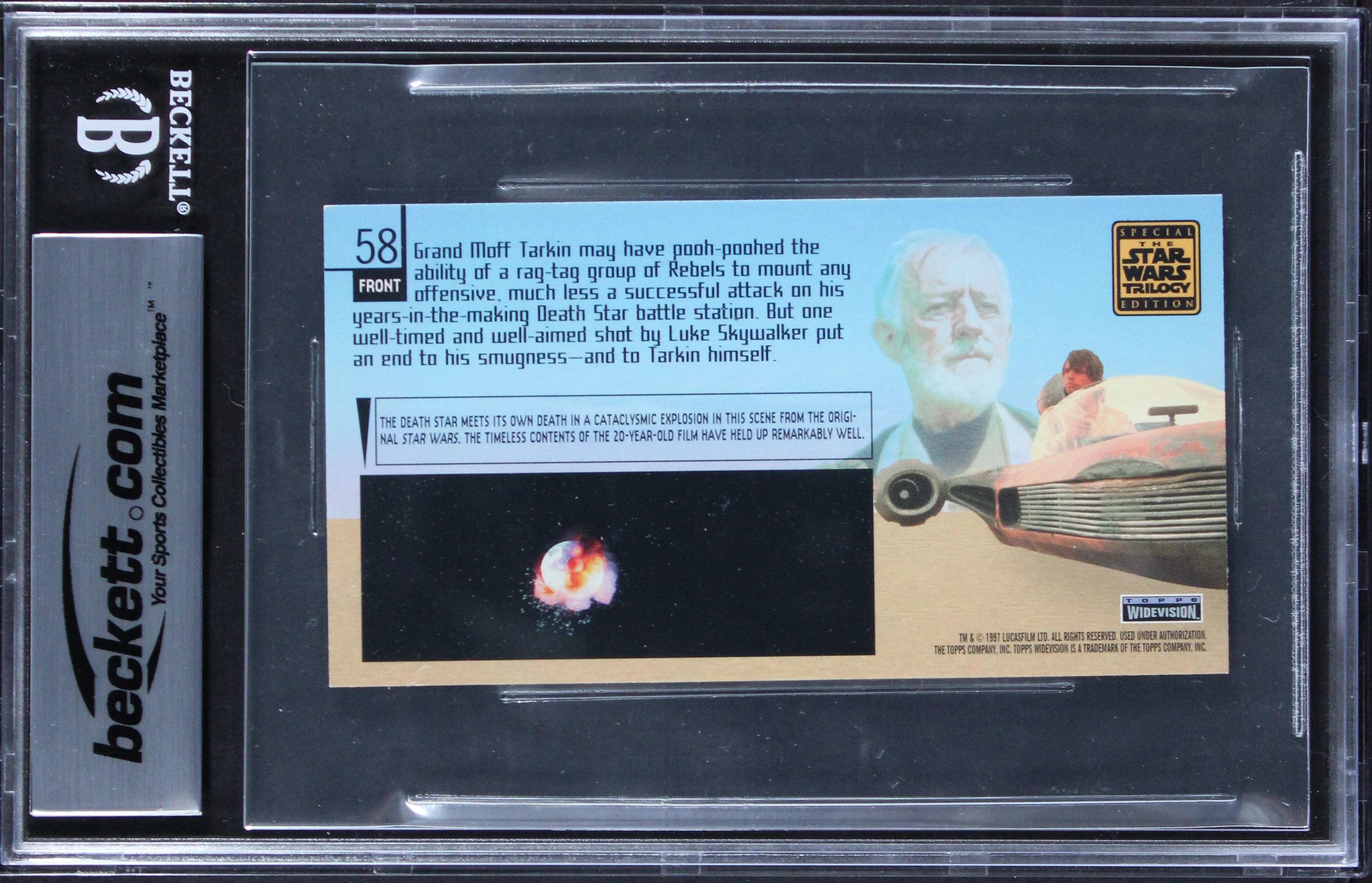 (2) Gawley & Huston Signed 1997 Star Wars TSE #58 Card Auto 10! BAS Slabbed - Image 3