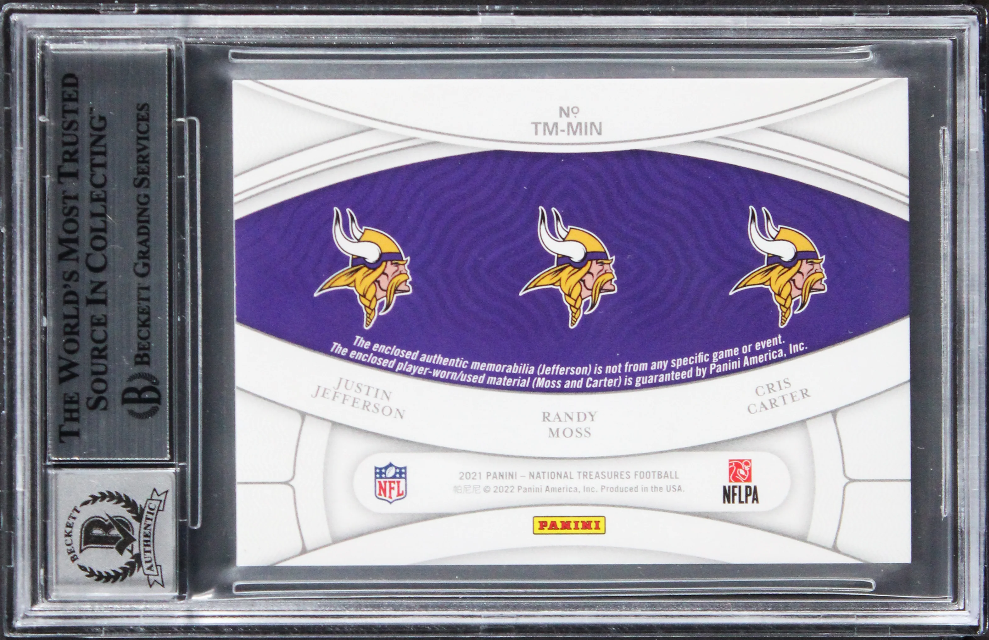 (3) Jefferson, Moss & Carter Signed 2021 NT Mat #6 36/99 Card Auto 10! BAS Slab - Image 3