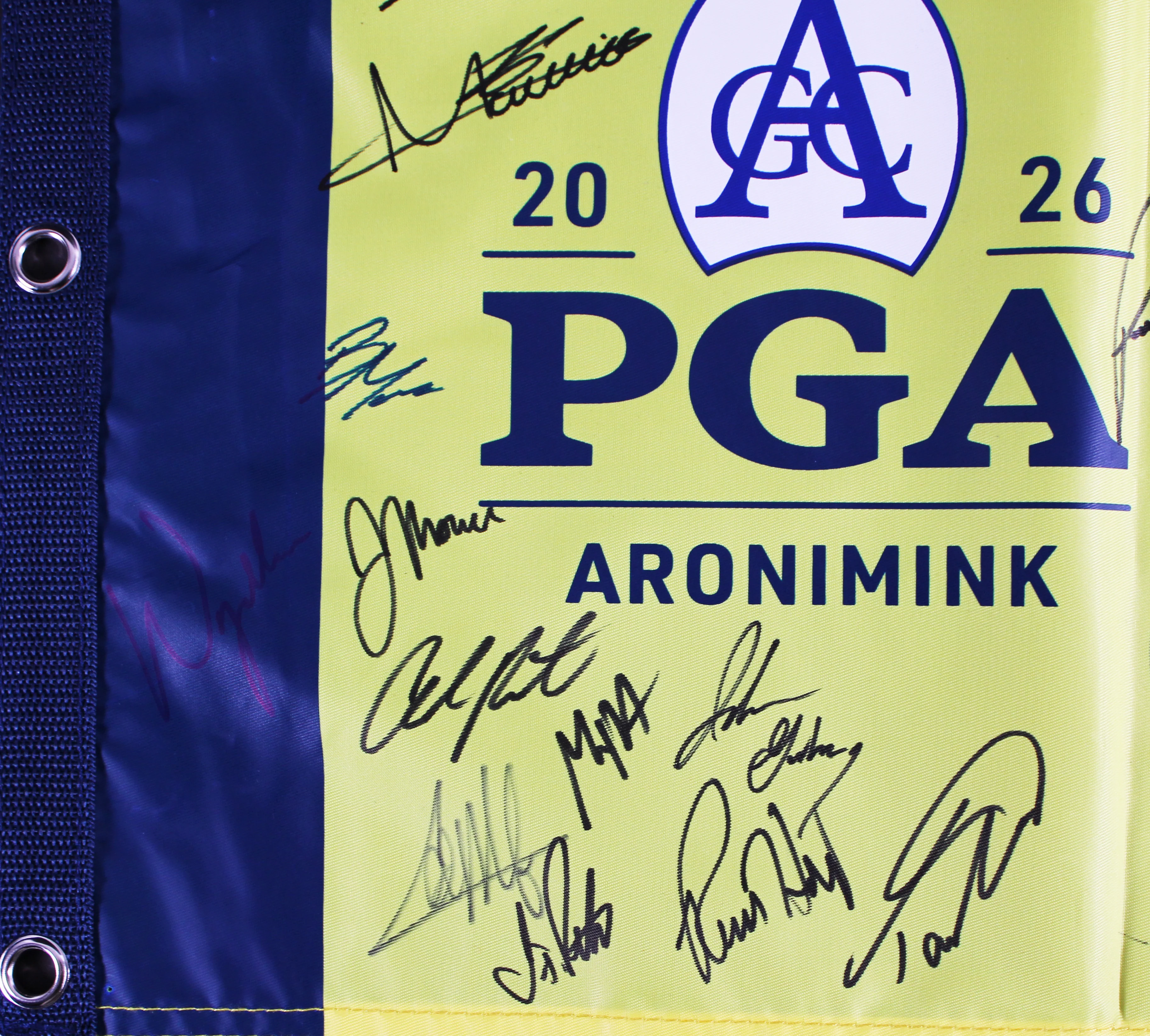 (39) Fleetwood, Clark, Thomas, Rahm +35 Signed 2026 PGA Championship Flag BAS - Image 5