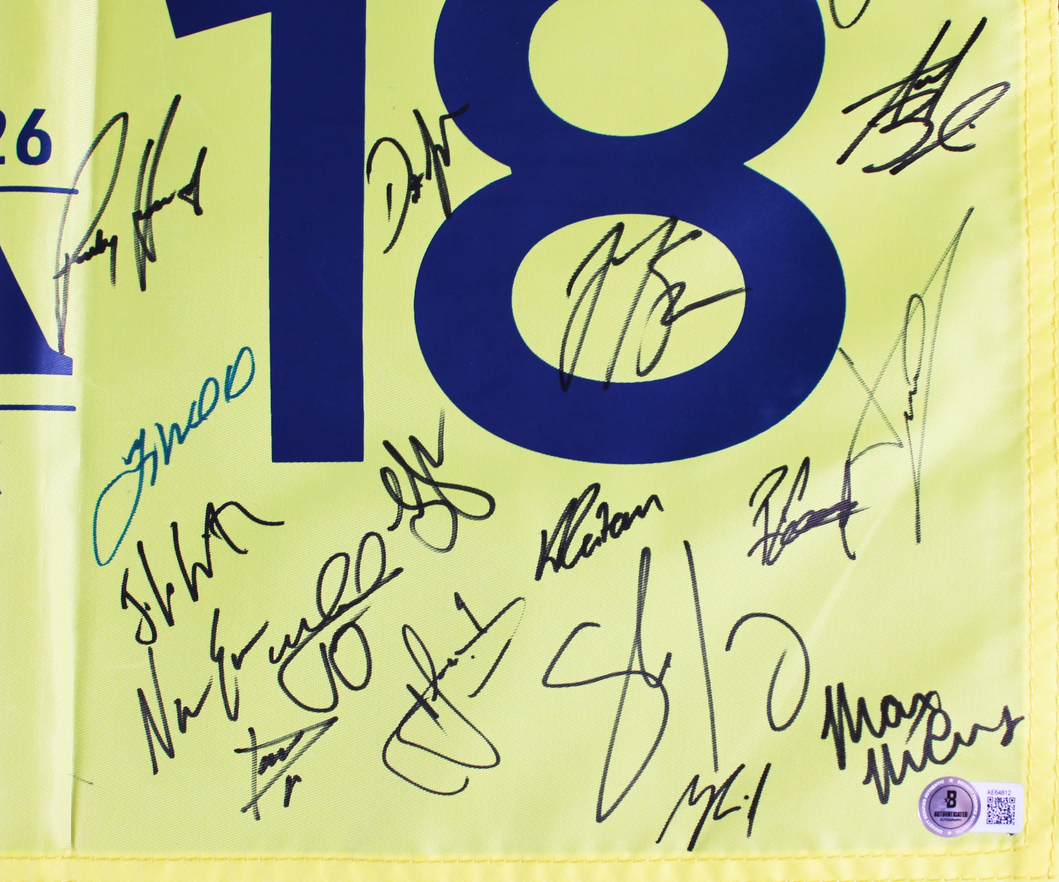 (39) Fleetwood, Clark, Thomas, Rahm +35 Signed 2026 PGA Championship Flag BAS - Image 6
