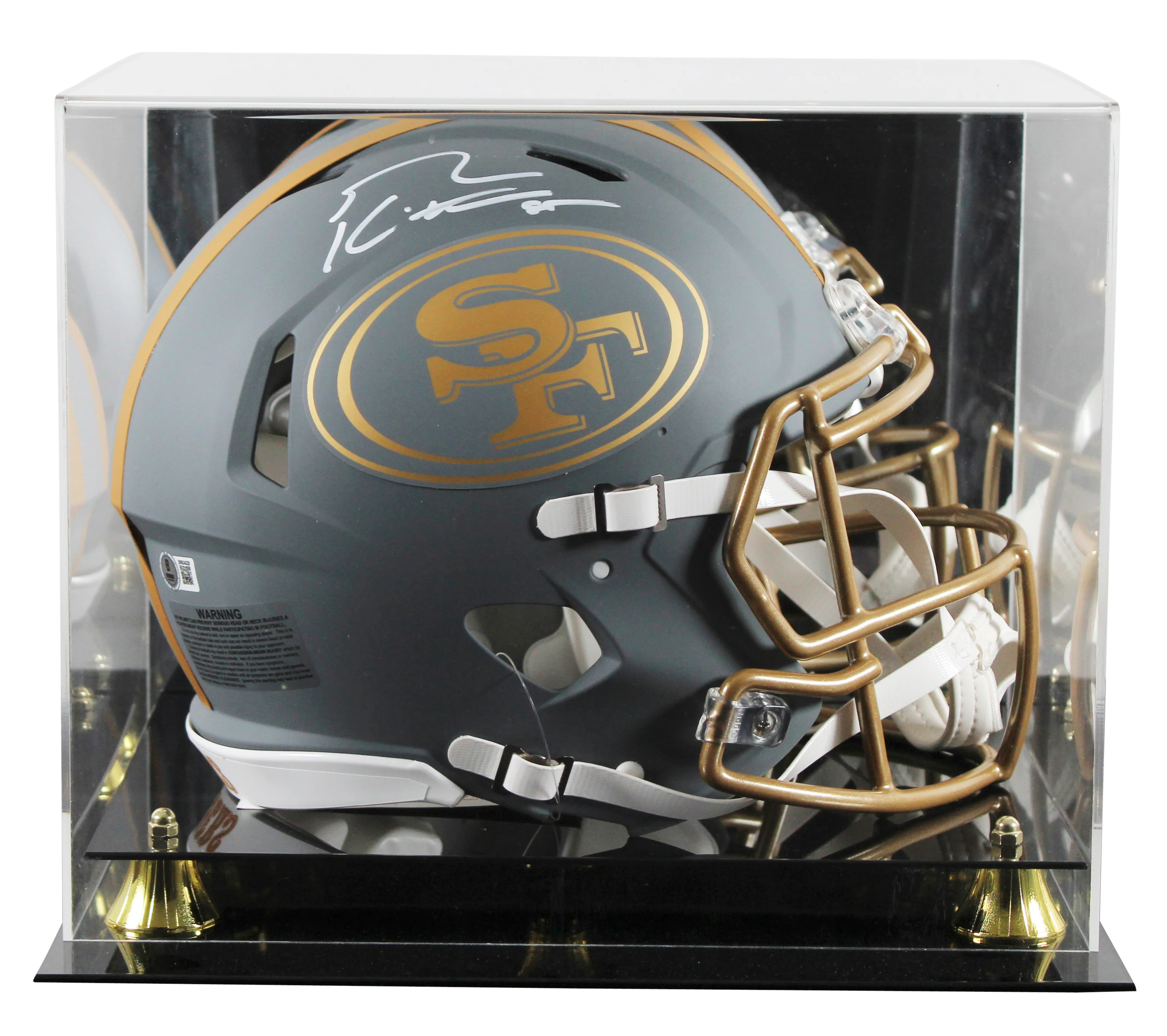 49ers George Kittle Signed Slate Full Size Speed Proline Helmet W/ Case BAS Wit - Image 2