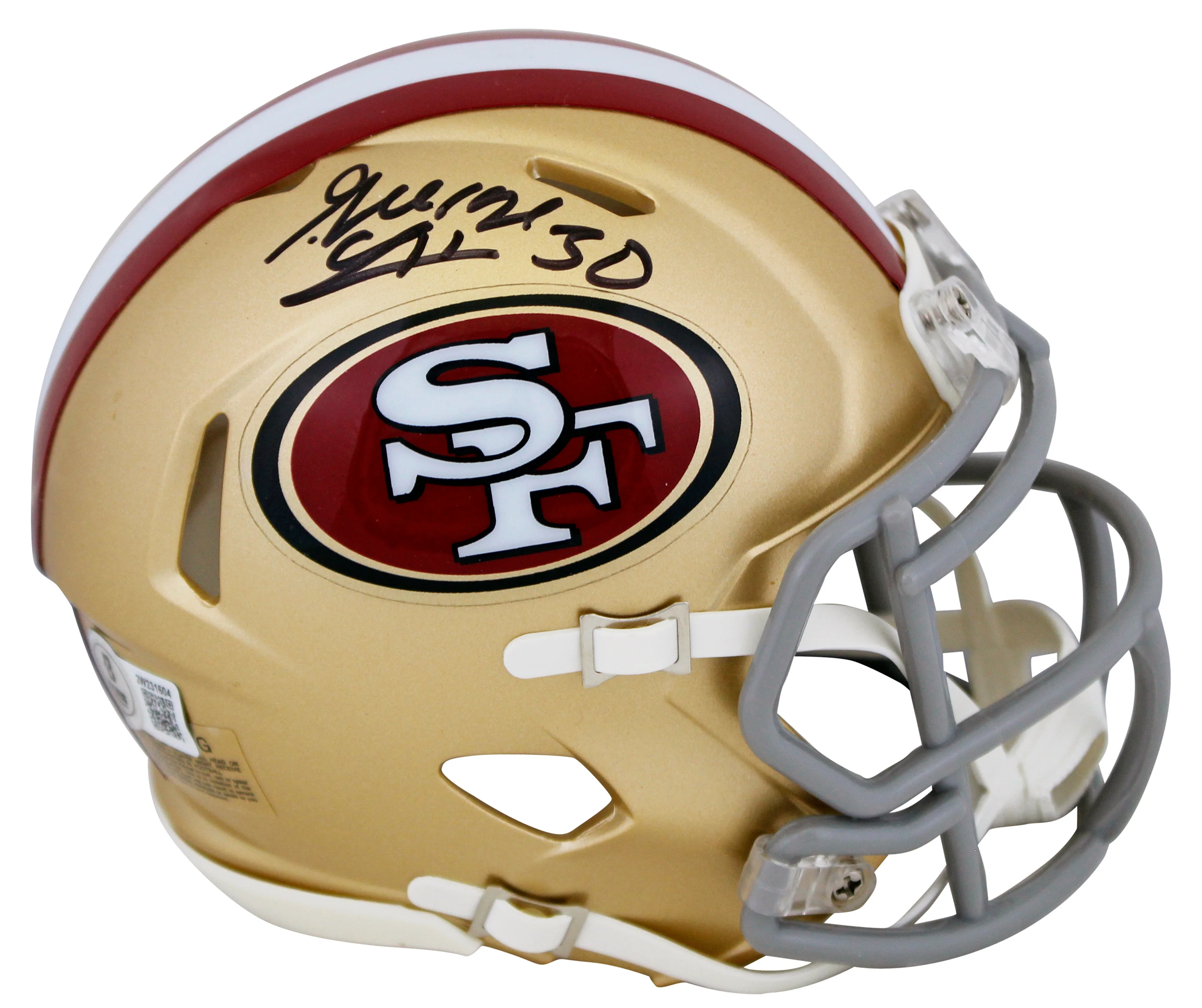 49ers George Odum Authentic Signed Speed Mini Helmet Autographed BAS Witnessed - Image 2