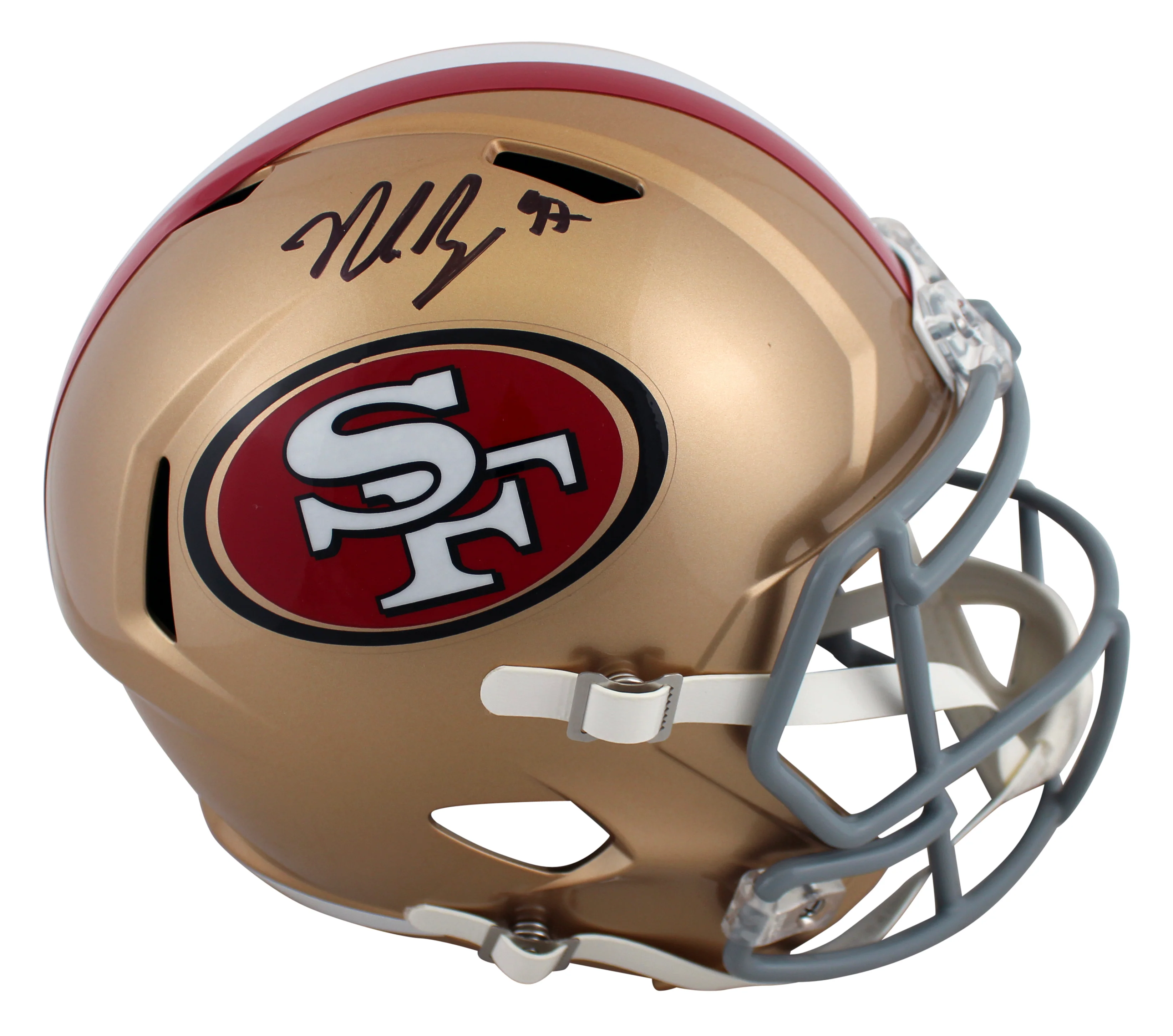 49ers Nick Bosa Authentic Signed Full Size Speed Rep Helmet w/ Case BAS Witness - Image 3