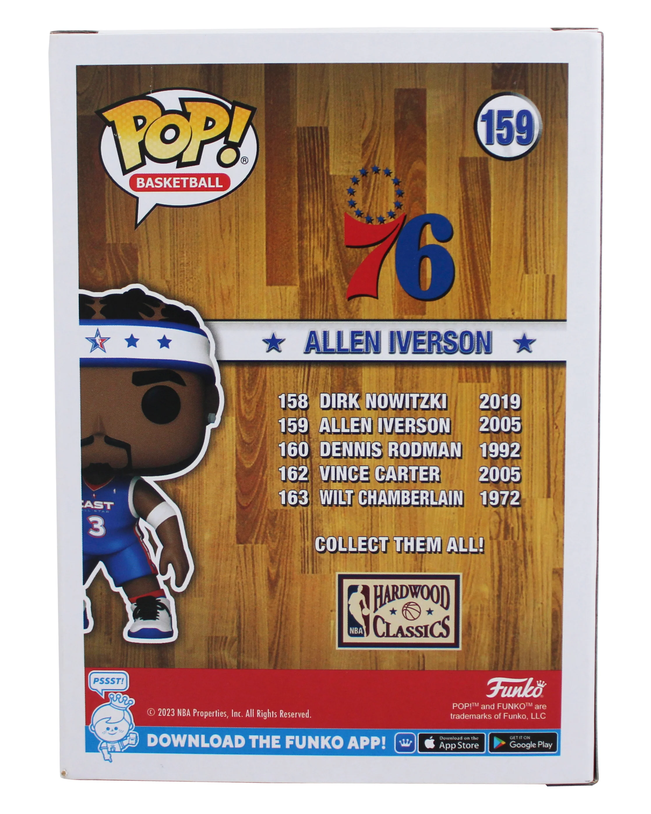 76ers Allen Iverson Signed NBA All-Star #159 Funko Pop Vinyl Figure BAS Witness - Image 5