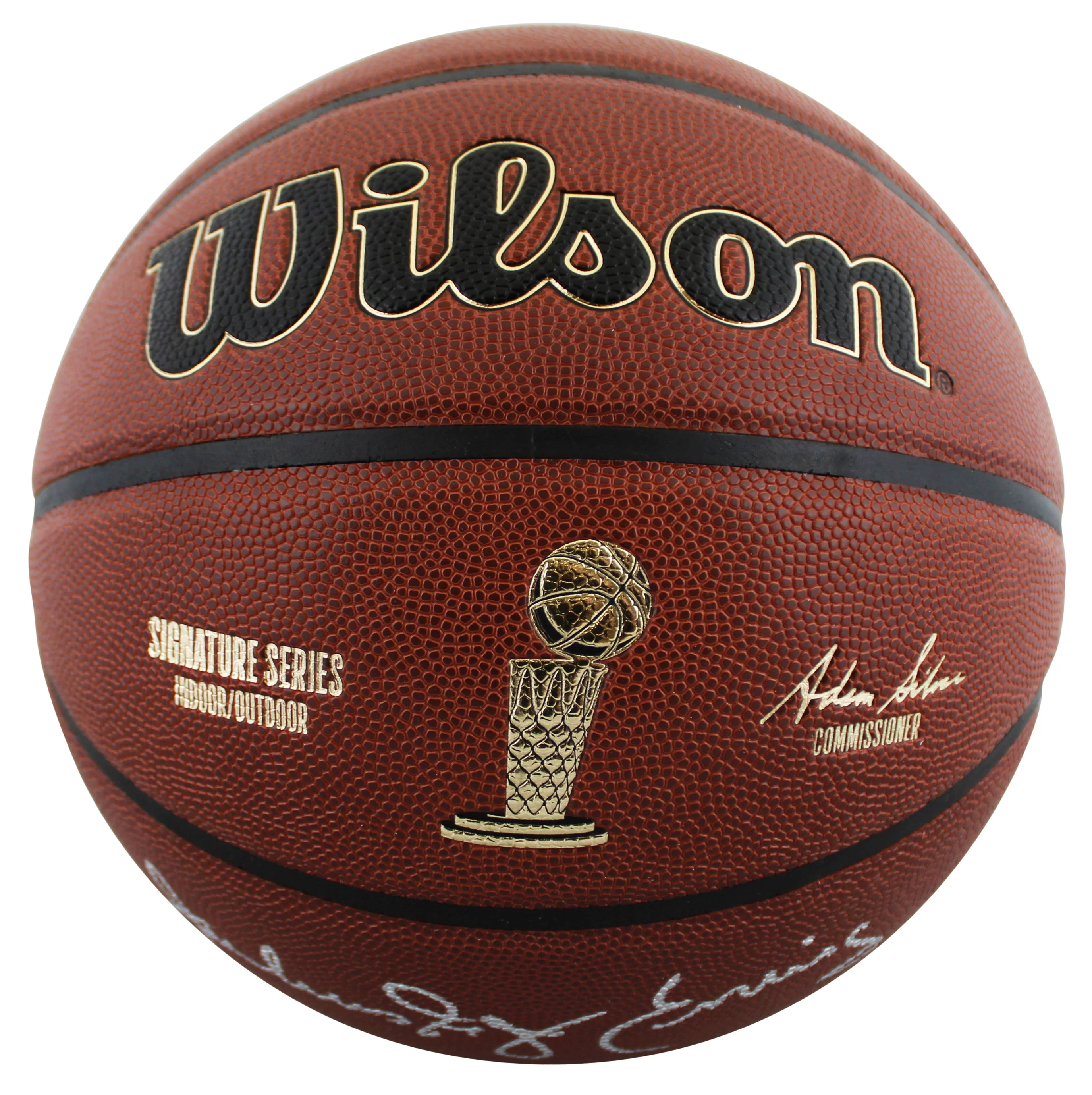 76ers Julius "Dr. J" Erving Signed Wilson Trophy Series Basketball W/ Case BAS W - Image 5