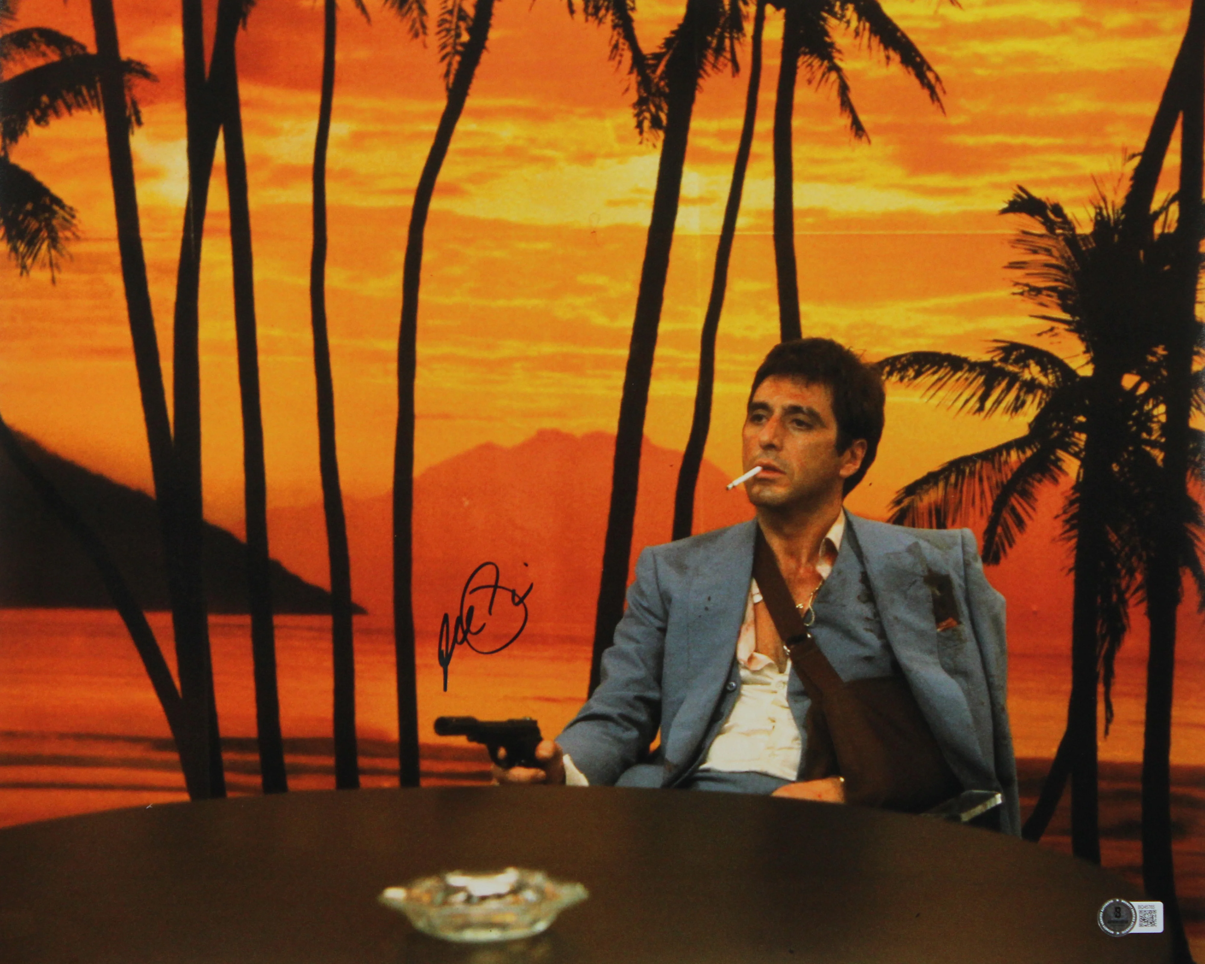 Al Pacino Scarface Authentic Signed 16x20 Horizontal Smoking Photo BAS - Image 2