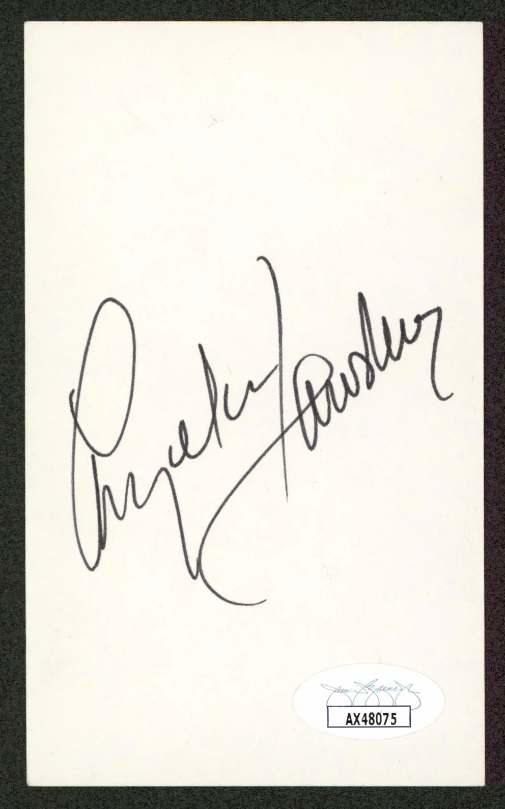 Angela Lansbury Beauty and the Beast Signed 3x5 Index Card JSA #AX48075
