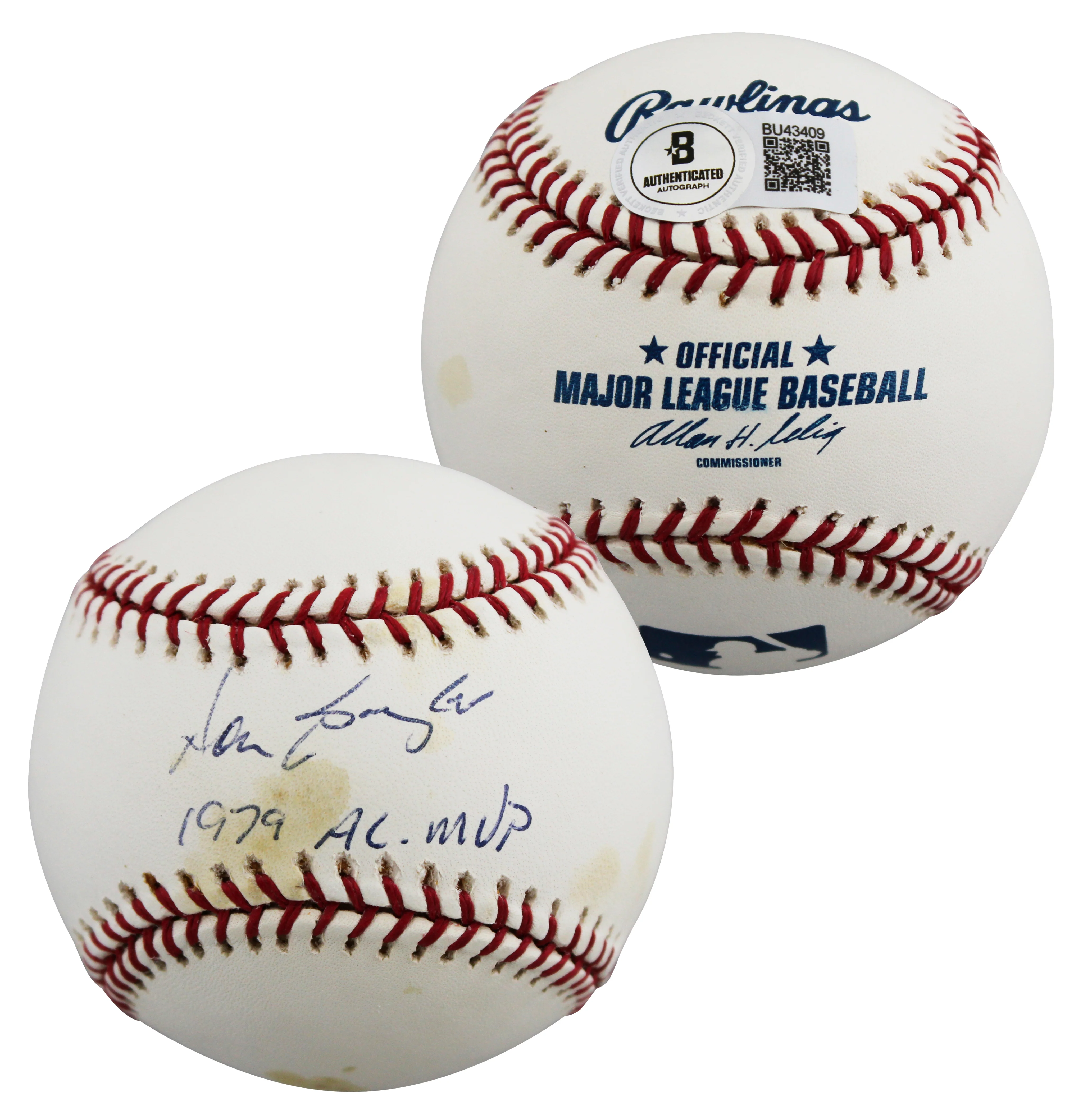 Angels Don Baylor "1979 AL MVP" Authentic Signed OML Baseball BAS #BU43409 - Image 2