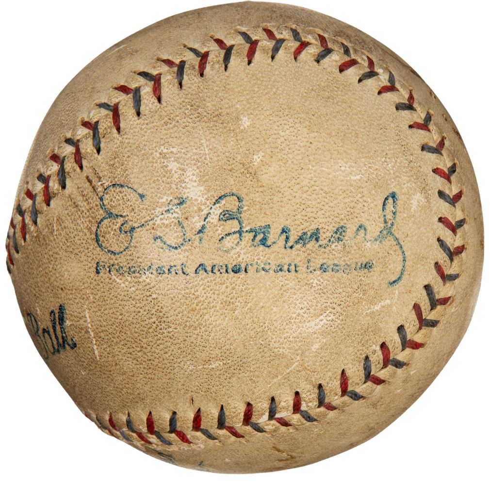 Babe Ruth & Durocher Signed Game Used 1928 Ruth Home Run Baseball PSA+BAS LOA - Image 4