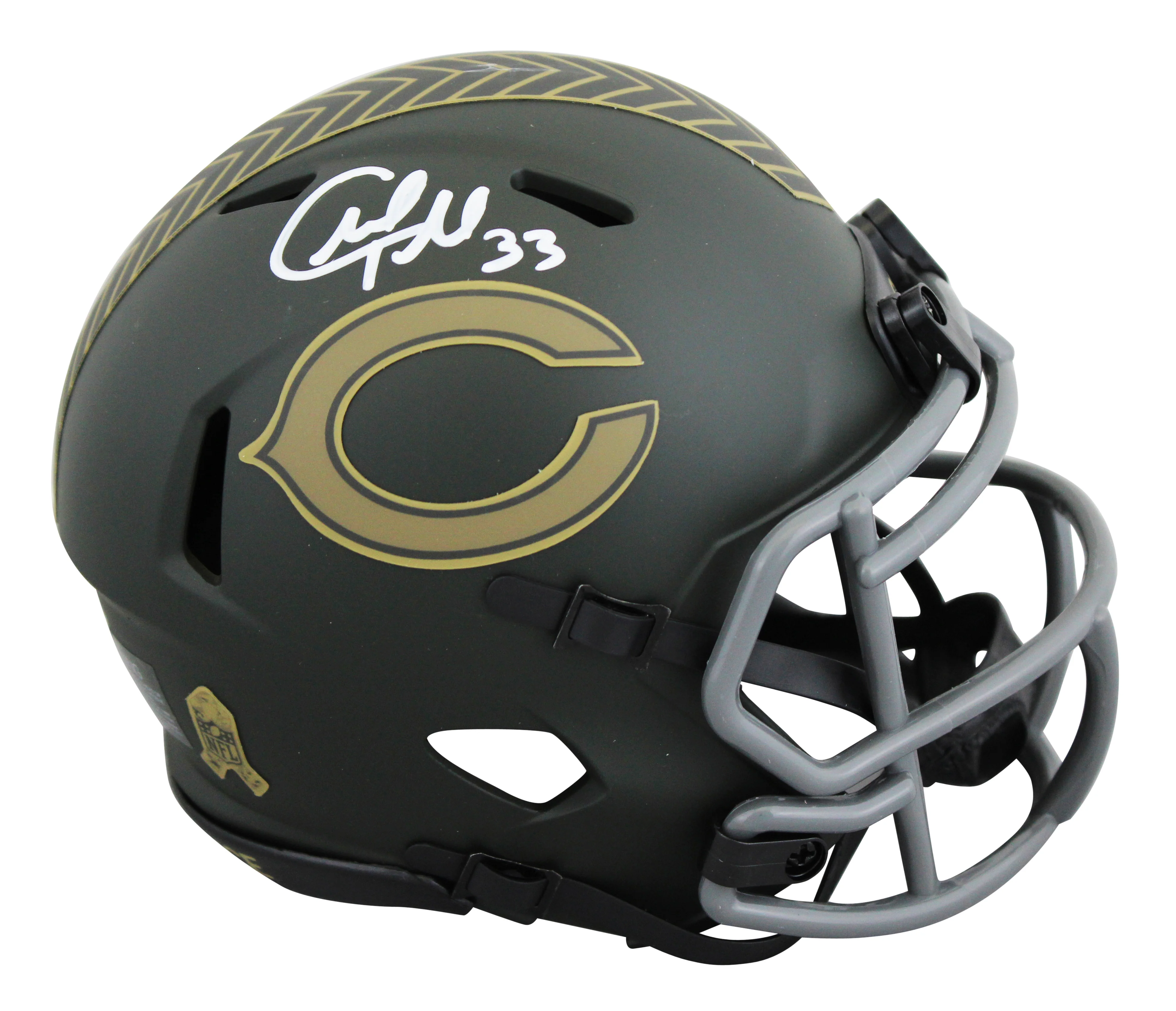 Bears Charles Tillman Signed Salute to Service IV Speed Mini Helmet JSA Witness - Image 2