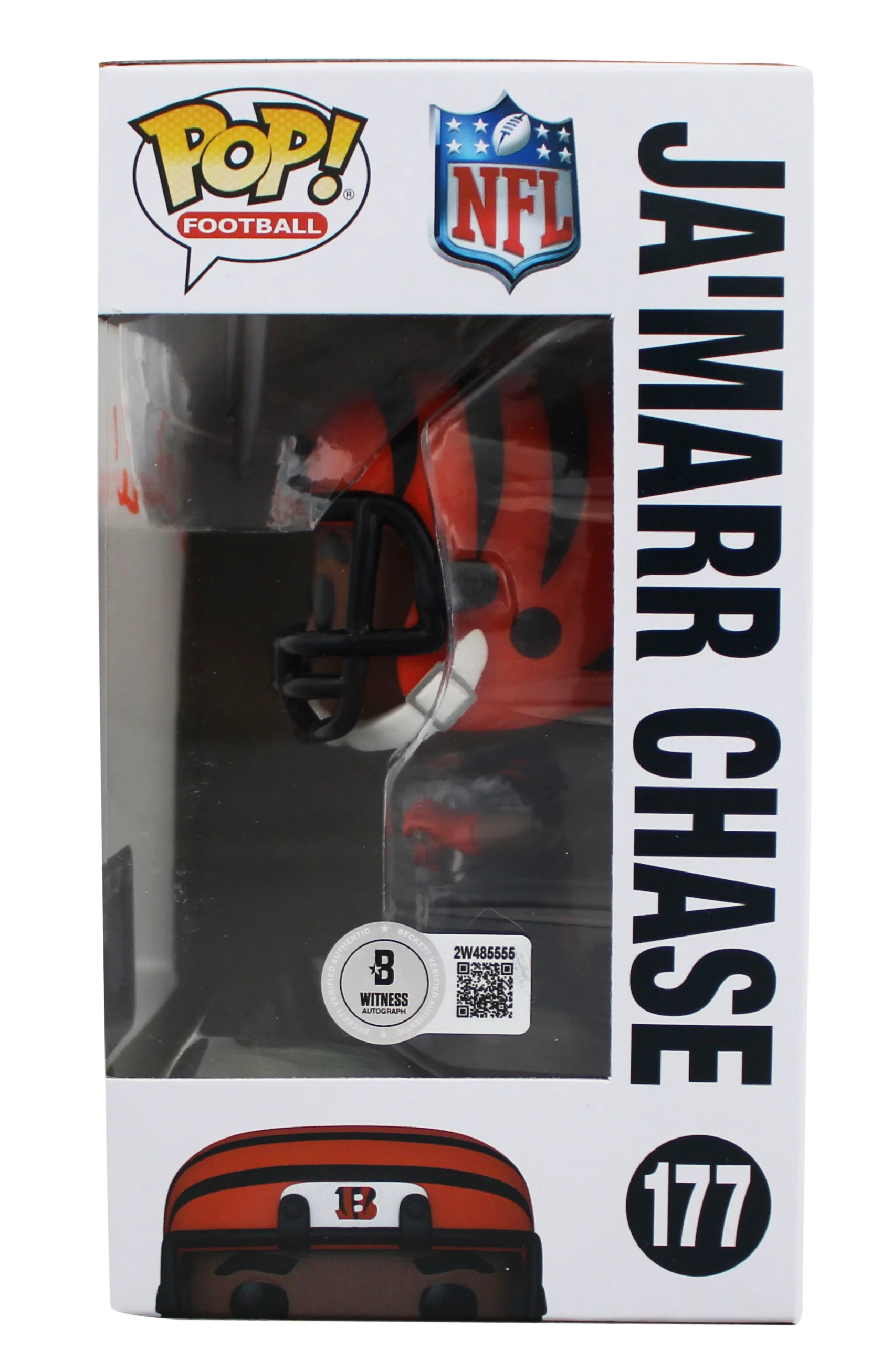 Bengals Ja'Marr Chase Authentic Signed #177 Funko Pop Vinyl Figure BAS Witnessed - Image 4