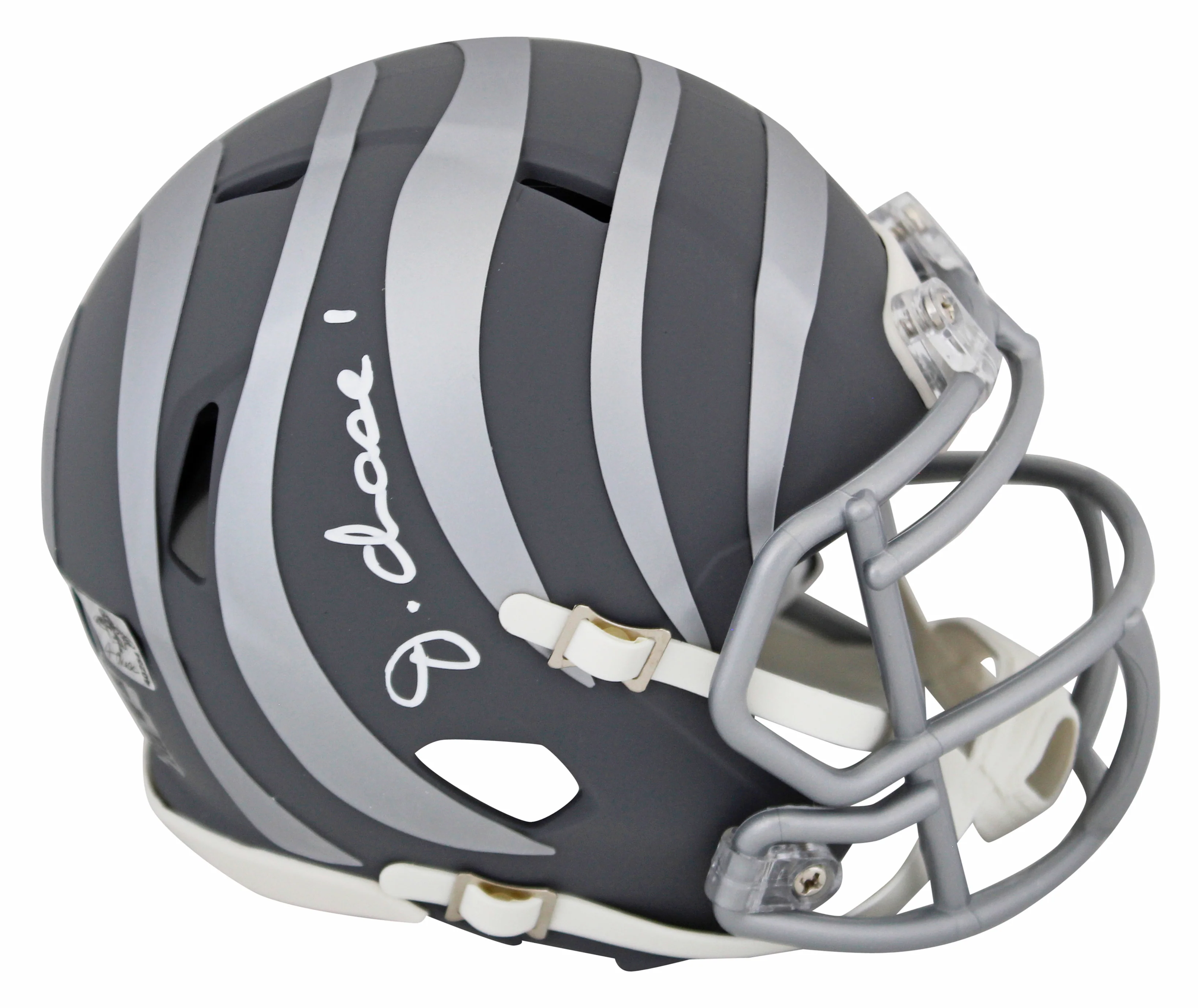 Bengals Ja'Marr Chase Authentic Signed Slate Speed Mini Helmet BAS Witnessed - Image 2