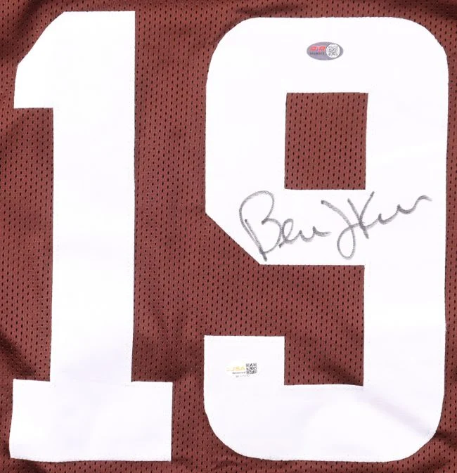 Bernie Kosar Cleveland Signed Brown Football Jersey JSA QR Hologram - Image 2
