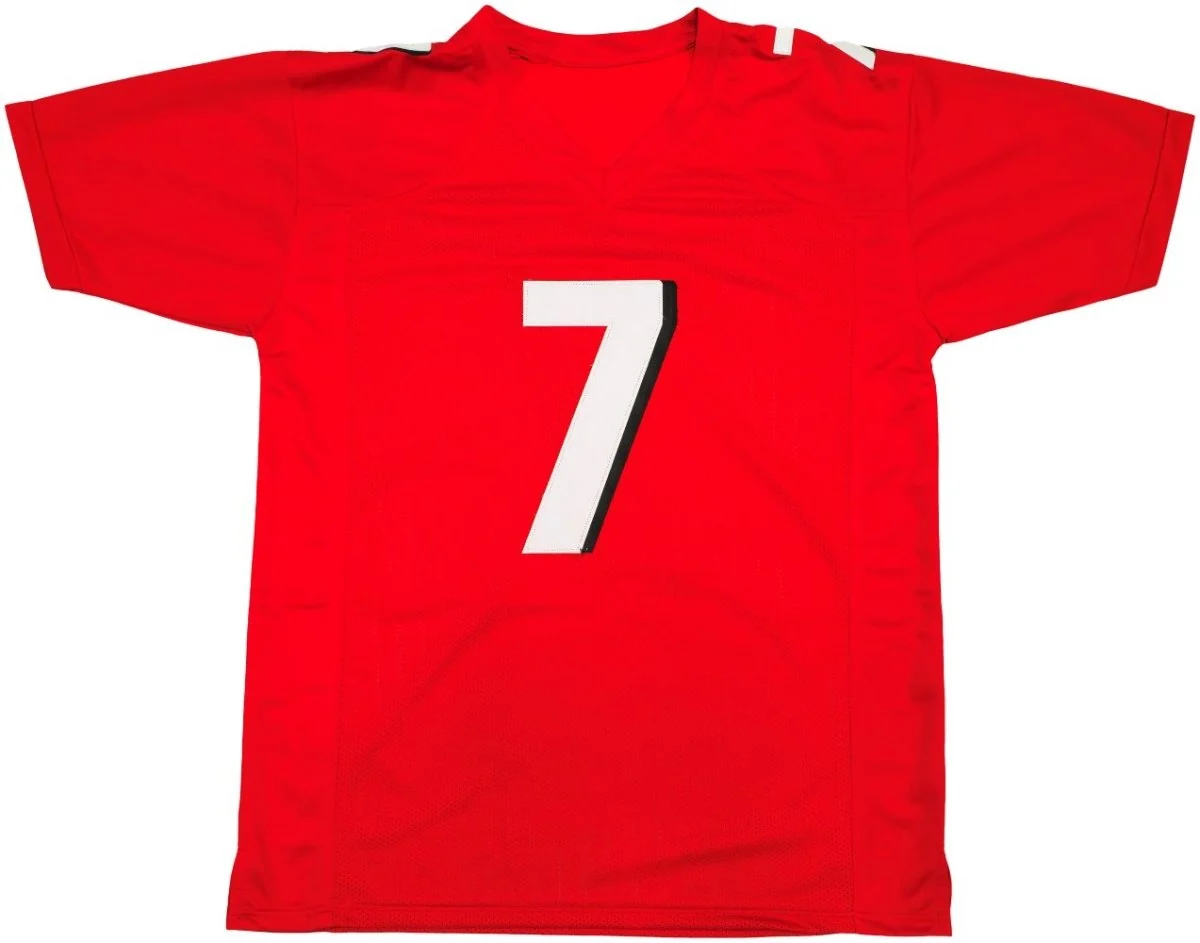 Bijan Robinson Atlanta Signed Red Football Jersey BAS ITP - Image 3