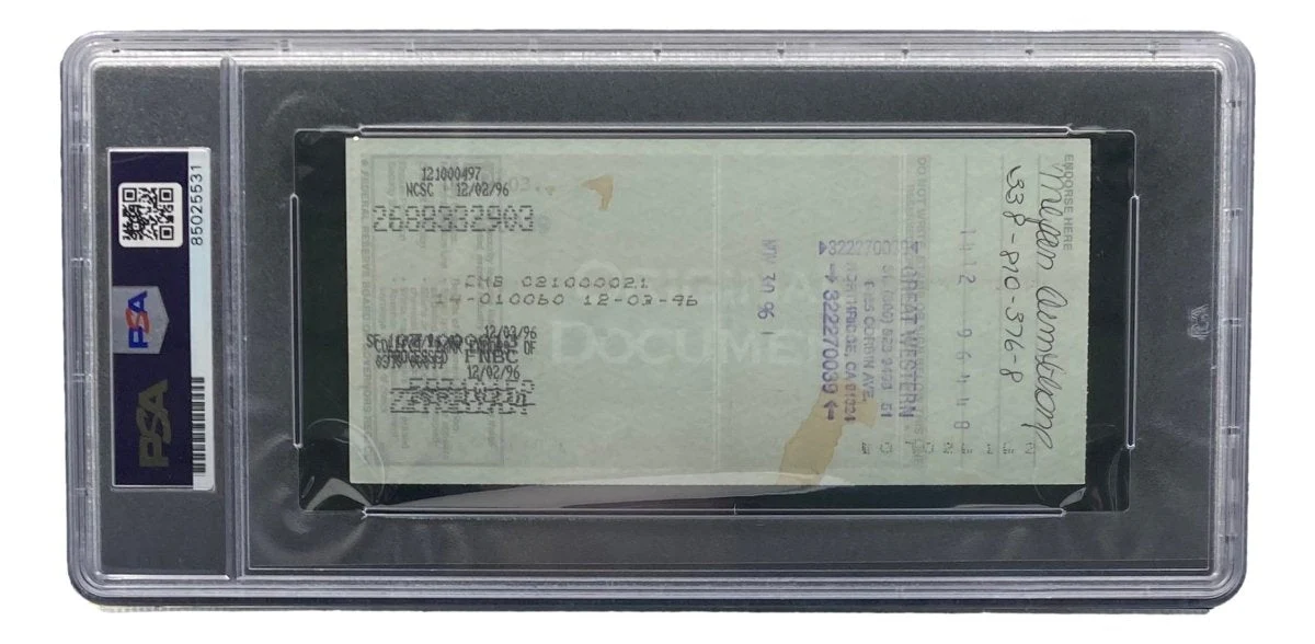 Bobby Thomson New York Giants Signed Bank Check PSA/DNA 85025531 - Image 2