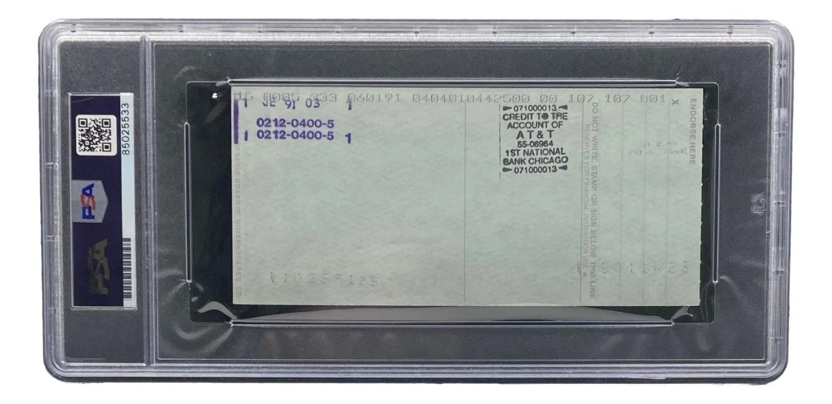 Bobby Thomson New York Giants Signed Bank Check PSA/DNA 85025533 - Image 2