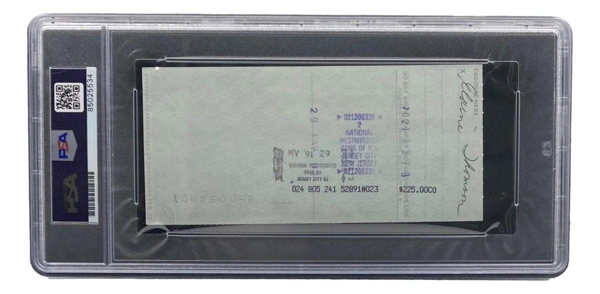 Bobby Thomson New York Giants Signed Bank Check PSA/DNA 85025534 - Image 2