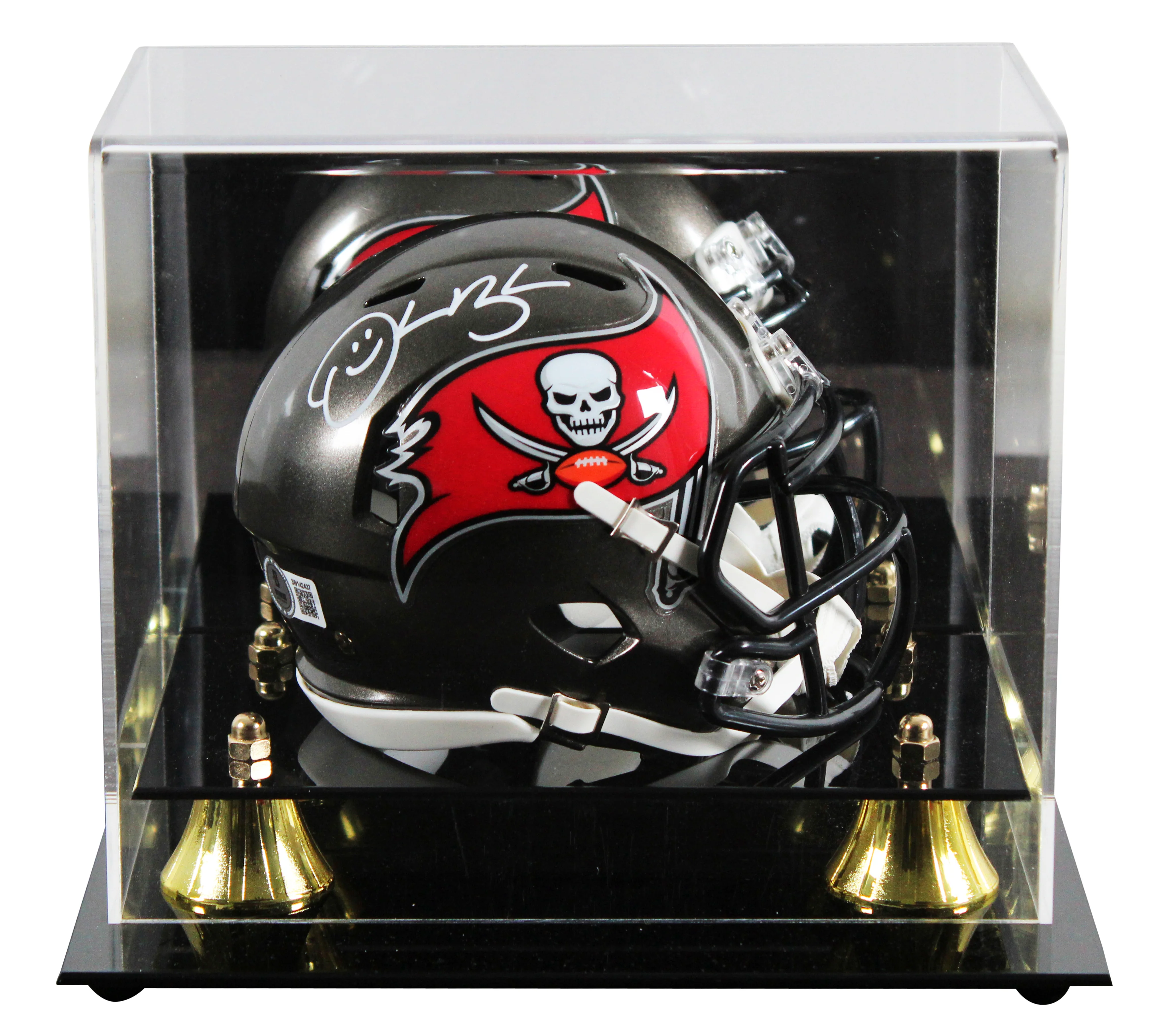 Buccaneers Derrick Brooks Signed Speed Mini Helmet W/ Case BAS Witnessed - Image 2
