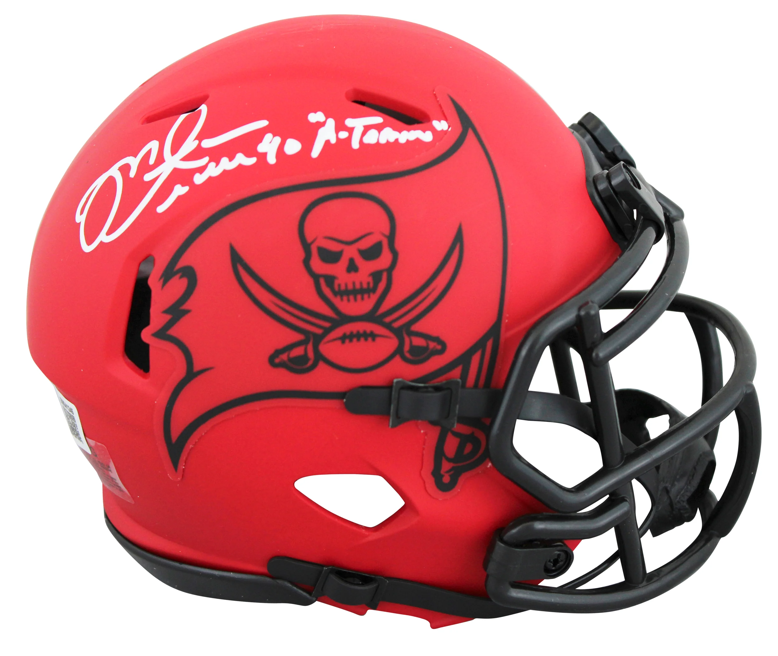 Buccaneers Mike Alstott "A-Train" Signed Rave Speed Mini Helmet BAS Witnessed - Image 2