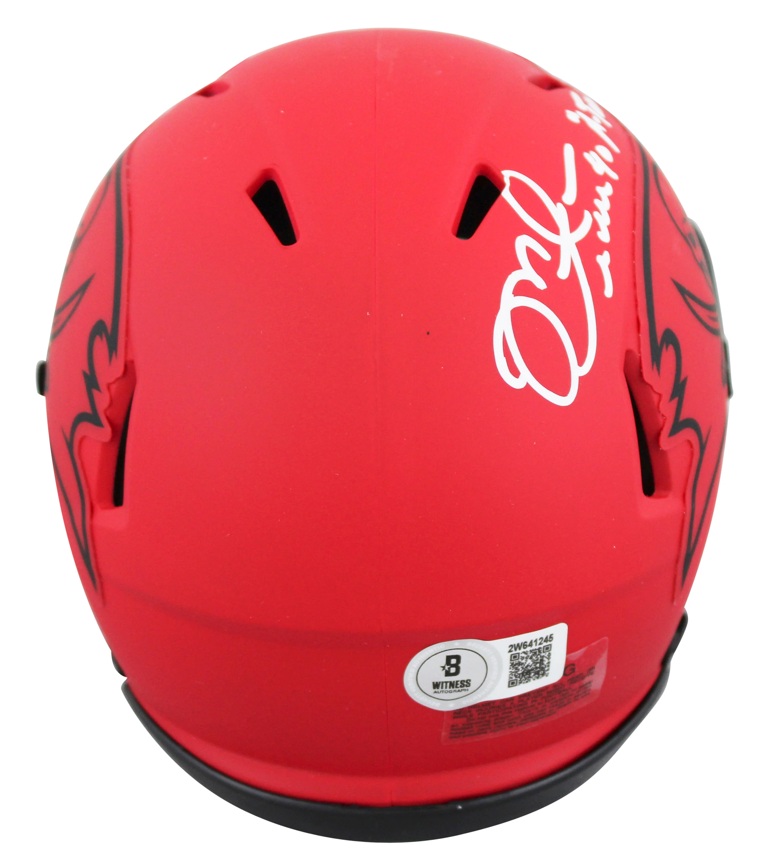 Buccaneers Mike Alstott "A-Train" Signed Rave Speed Mini Helmet BAS Witnessed - Image 3
