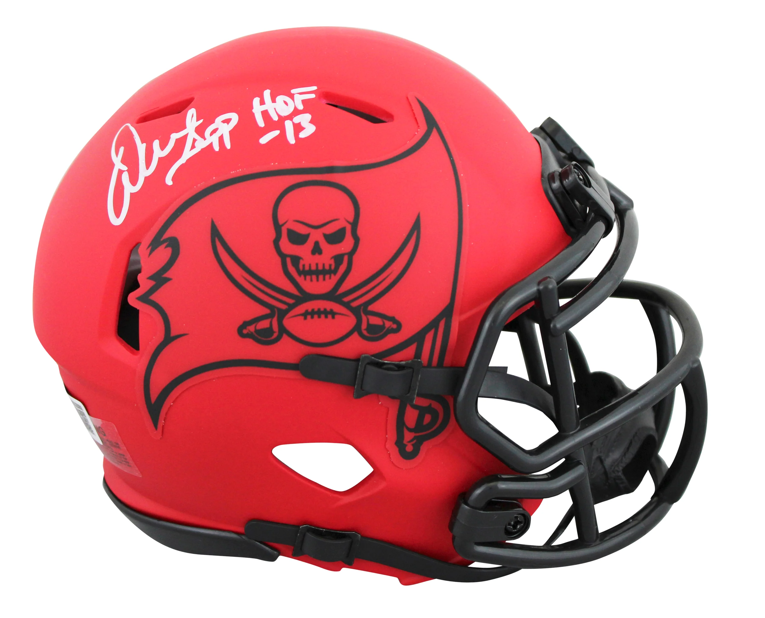 Buccaneers Warren Sapp "HOF 13" Signed Rave Speed Mini Helmet BAS Witnessed - Image 2