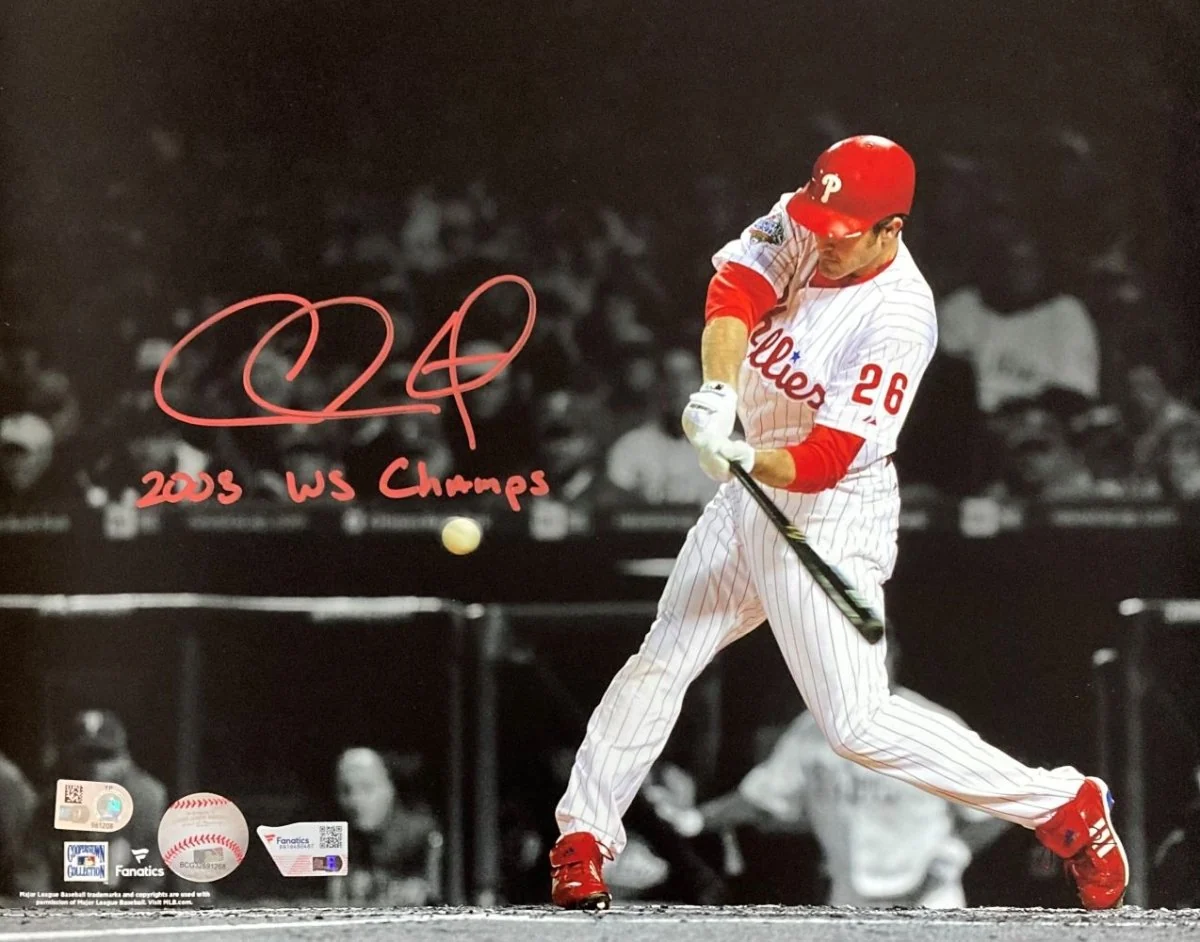 Chase Utley Signed 11x14 Philadelphia Phillies Photo 2008 Champs Fanatics