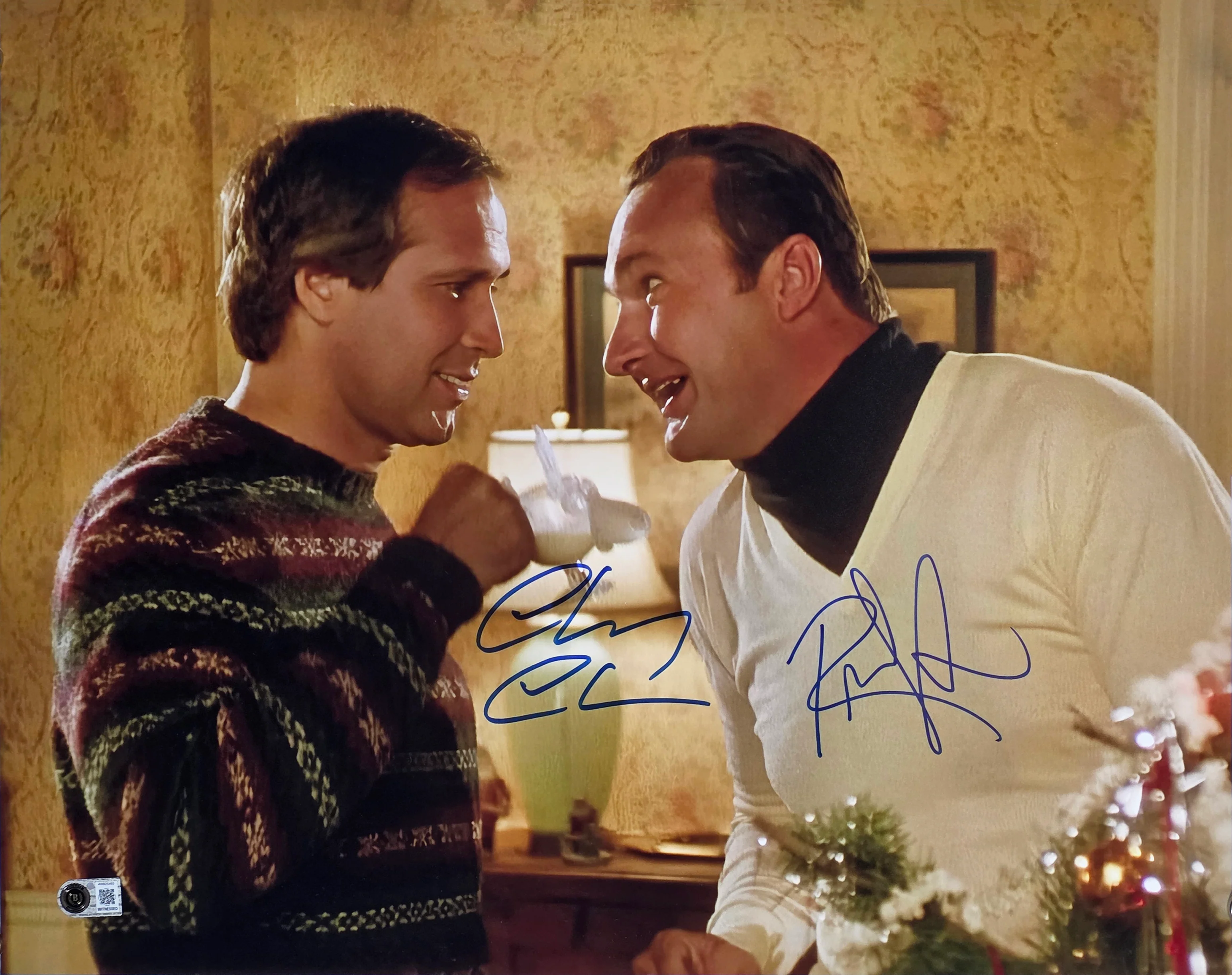 Chevy Chase & Randy Quaid Christmas Vacation Signed 16x20 Photo BAS Witnessed 3 - Image 2