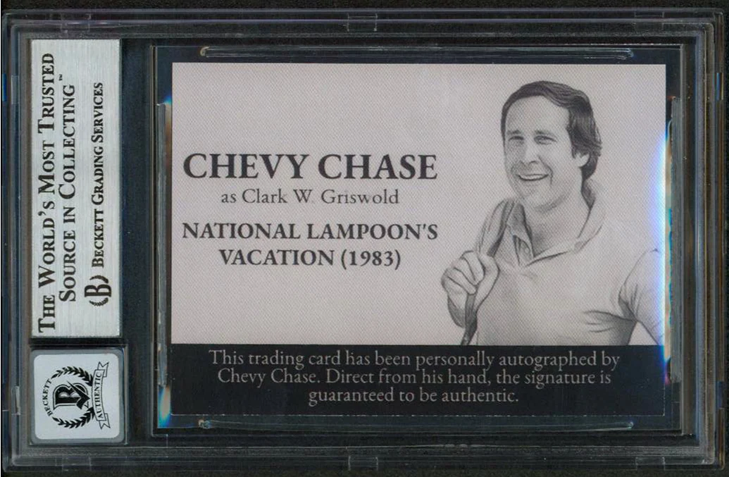 Chevy Chase Vacation Signed Griswold Custom Trading Card Auto 10! BAS Slabbed 2 - Image 3