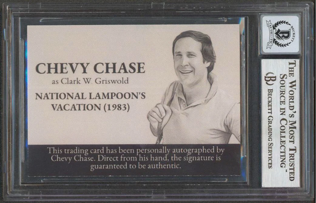 Chevy Chase Vacation Signed Griswold Custom Trading Card Auto 10! BAS Slabbed 3 - Image 3