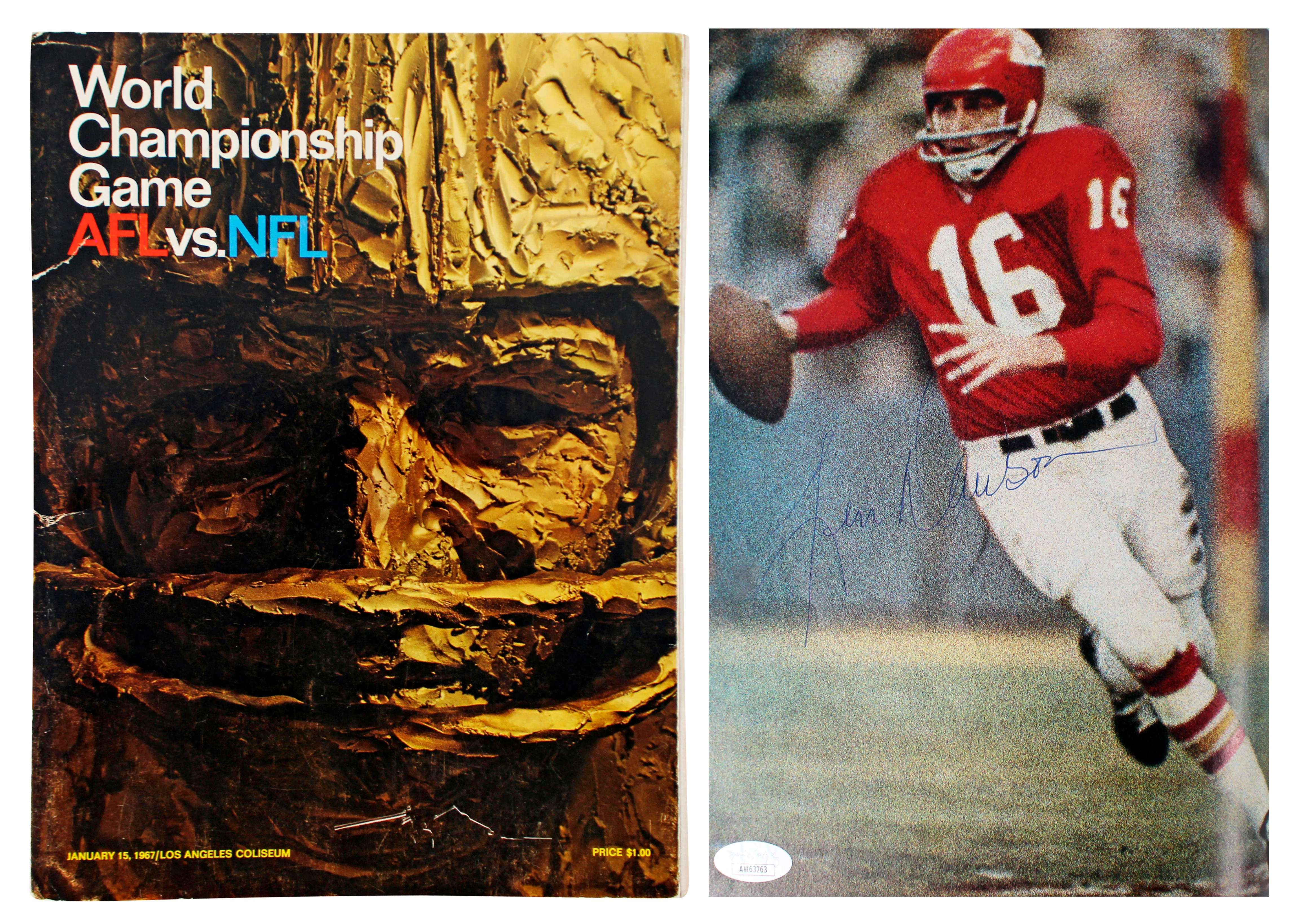 Chiefs Len Dawson Signed 1967 SBl I AFL vs NFL WC Game Program JSA #AW63763 - Image 2