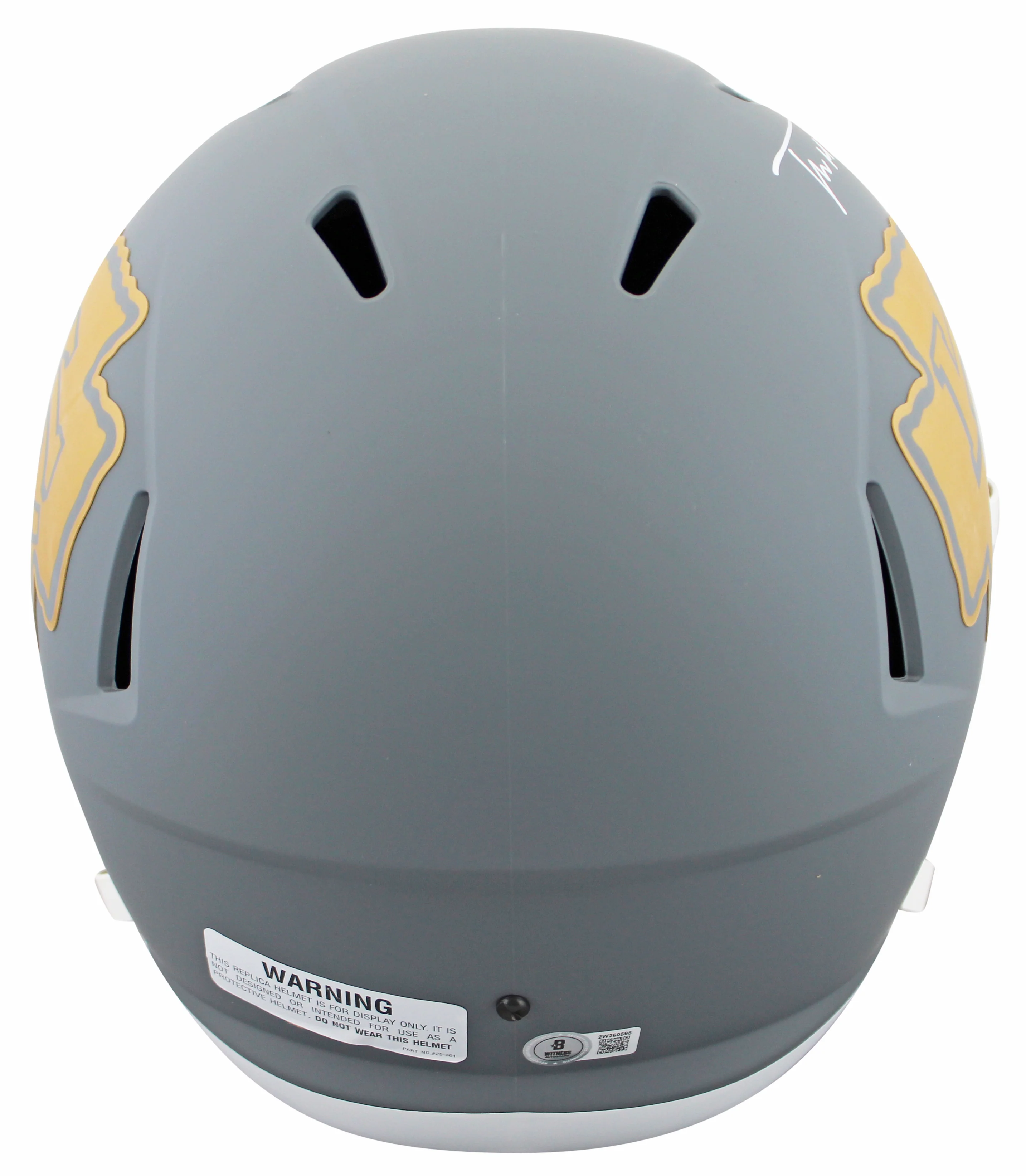 Chiefs Trent McDuffie Signed Slate Full Size Speed Rep Helmet W/ Case BAS Wit - Image 5