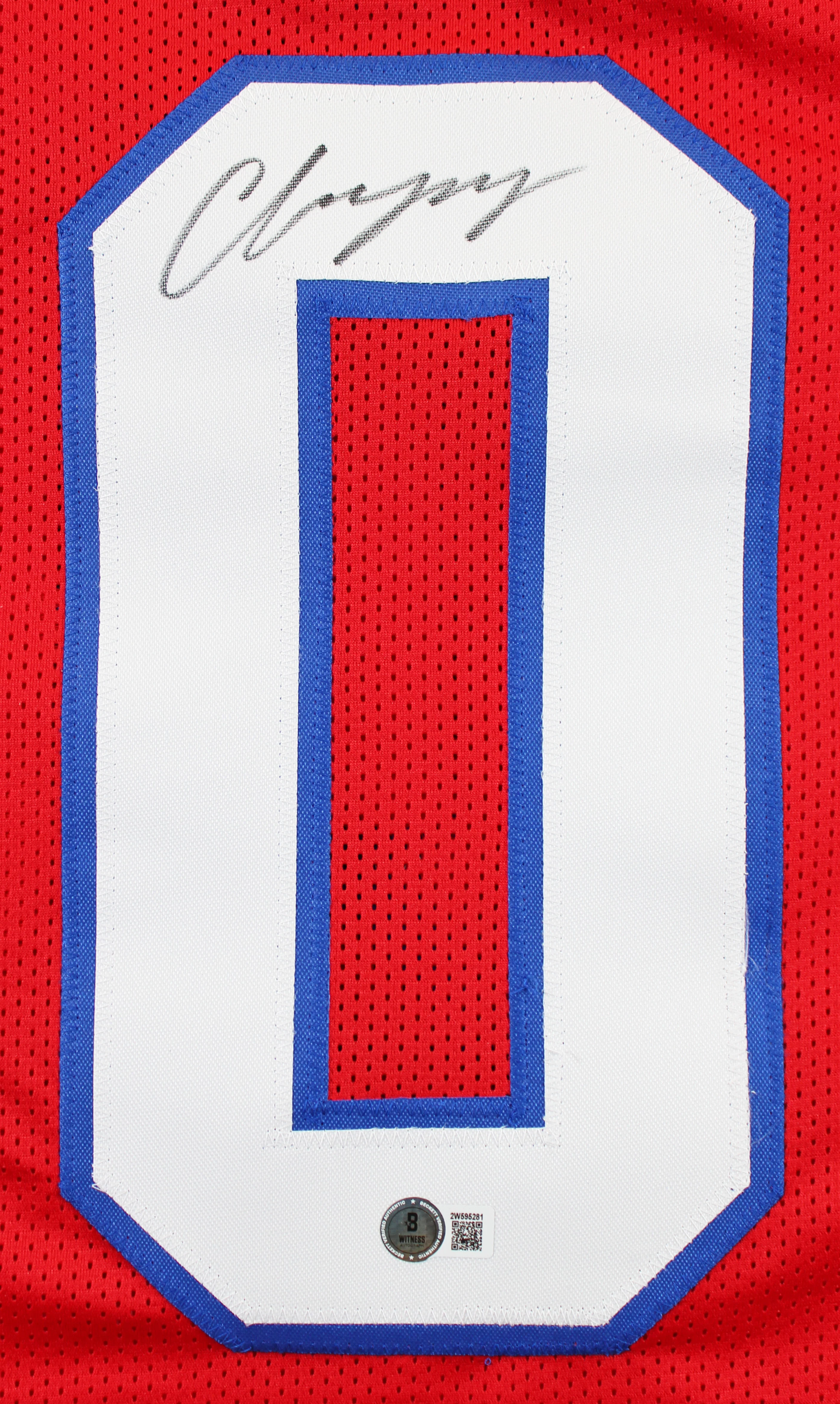 Christian Gonzalez Authentic Signed Red Pro Style Jersey BAS Witnessed - Image 3