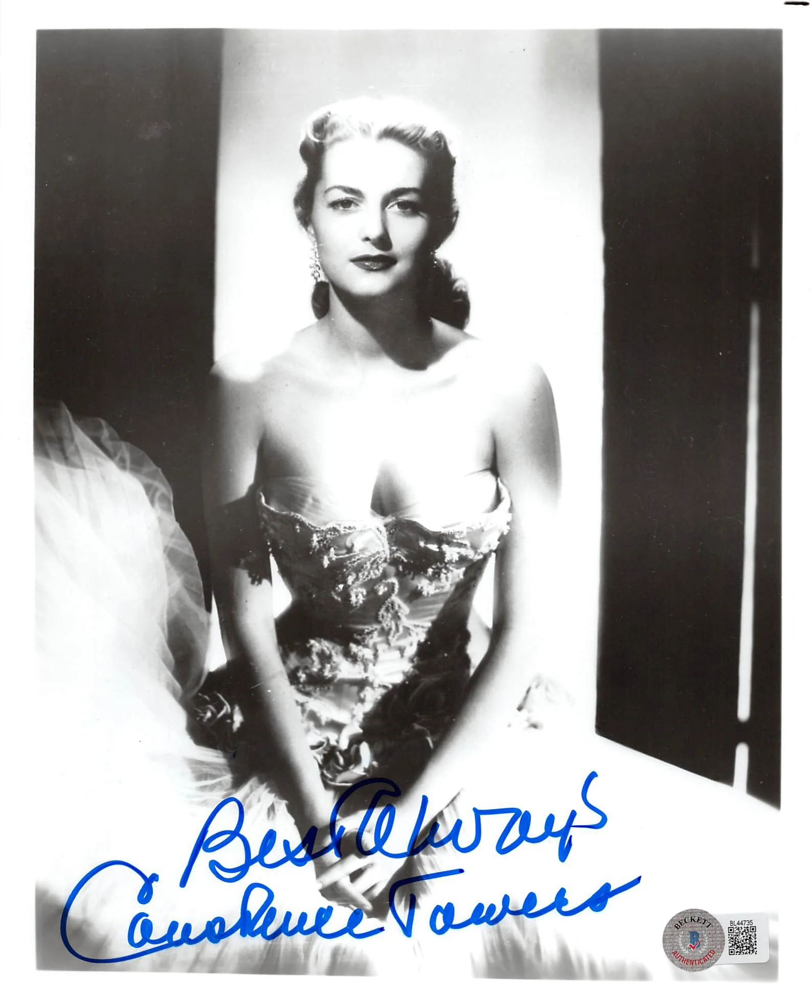 Constance Towers The Naked Kiss "Best Always" Signed 8x10 Photo BAS #BL44735 - Image 2