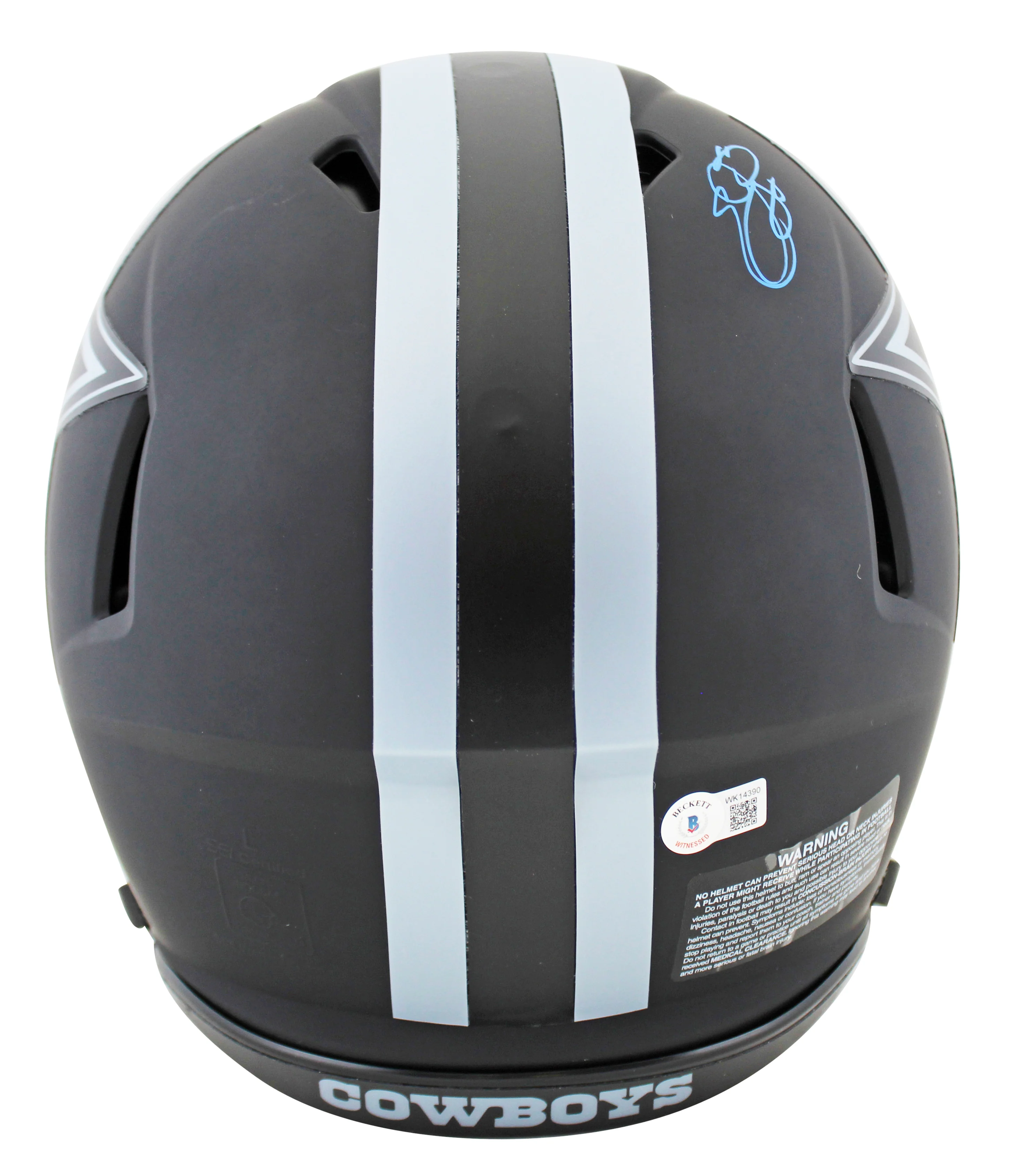 Cowboys Emmitt Smith Signed Eclipse Full Size Speed Proline Helmet BAS #WK14390 - Image 3
