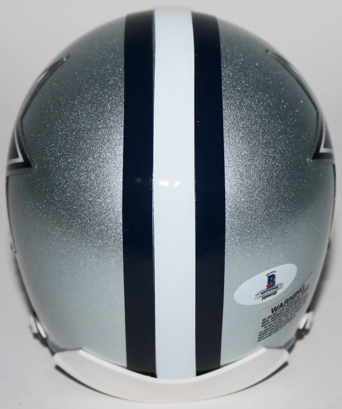 Cowboys Emmitt Smith Signed Mini Helmet Autographed In Black BAS Witnessed - Image 2