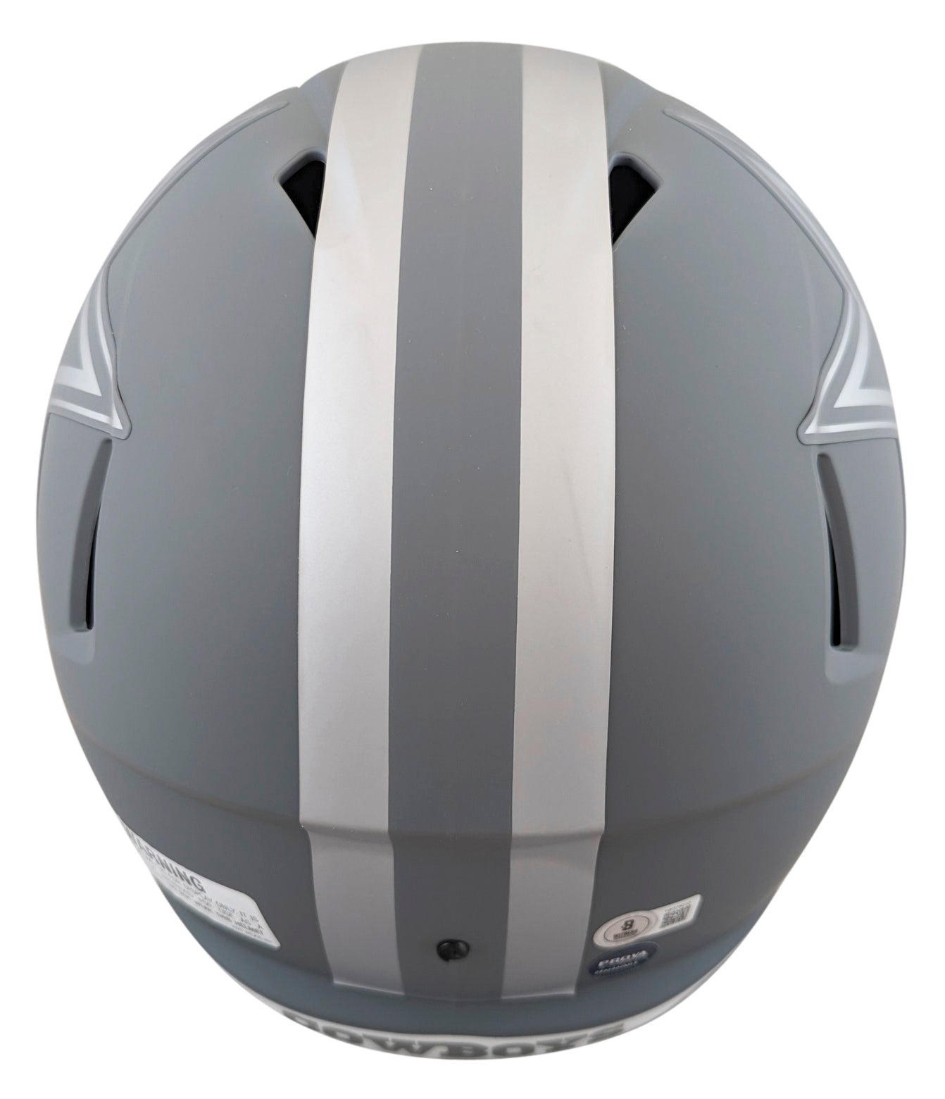 Cowboys Emmitt Smith Signed Slate Full Size Speed Rep Helmet W/ Case BAS Witness - Image 4