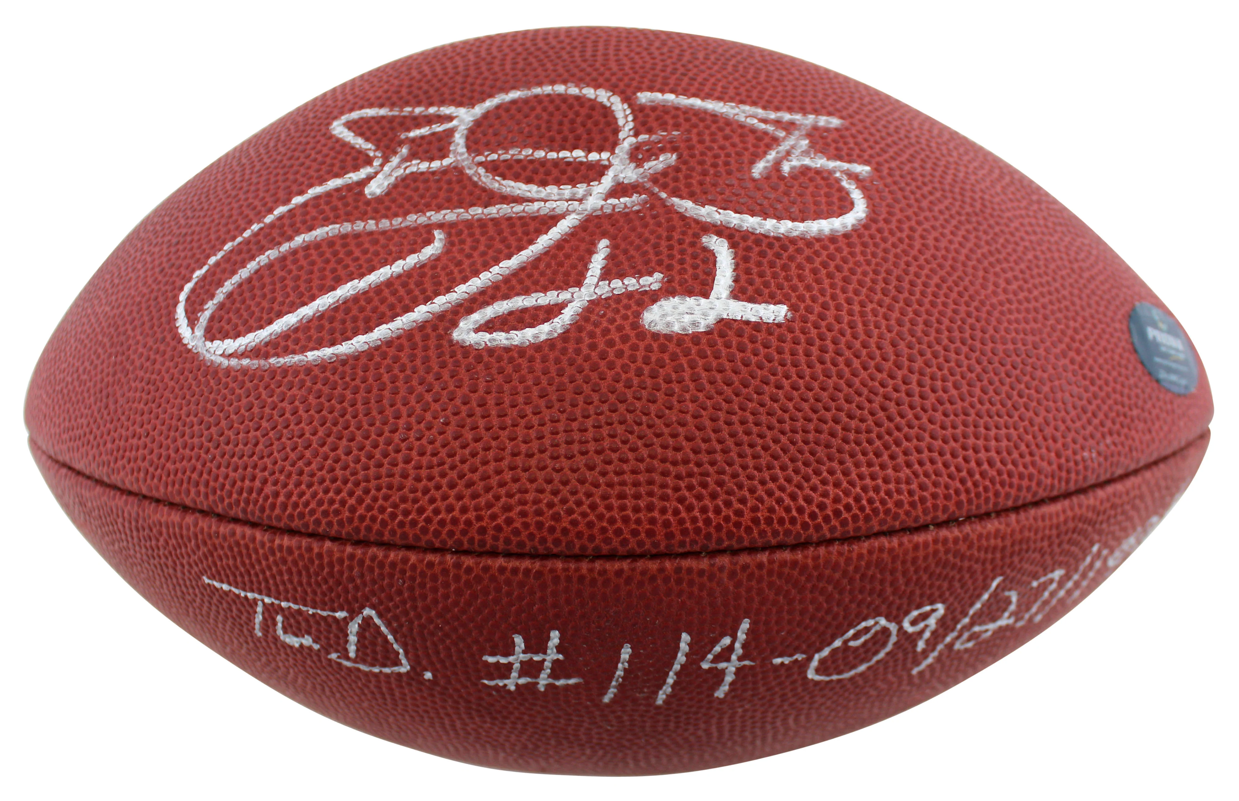 Cowboys Emmitt Smith "TD #114 - 09/27/1998" Signed GU Football BAS & Prova LOA - Image 3