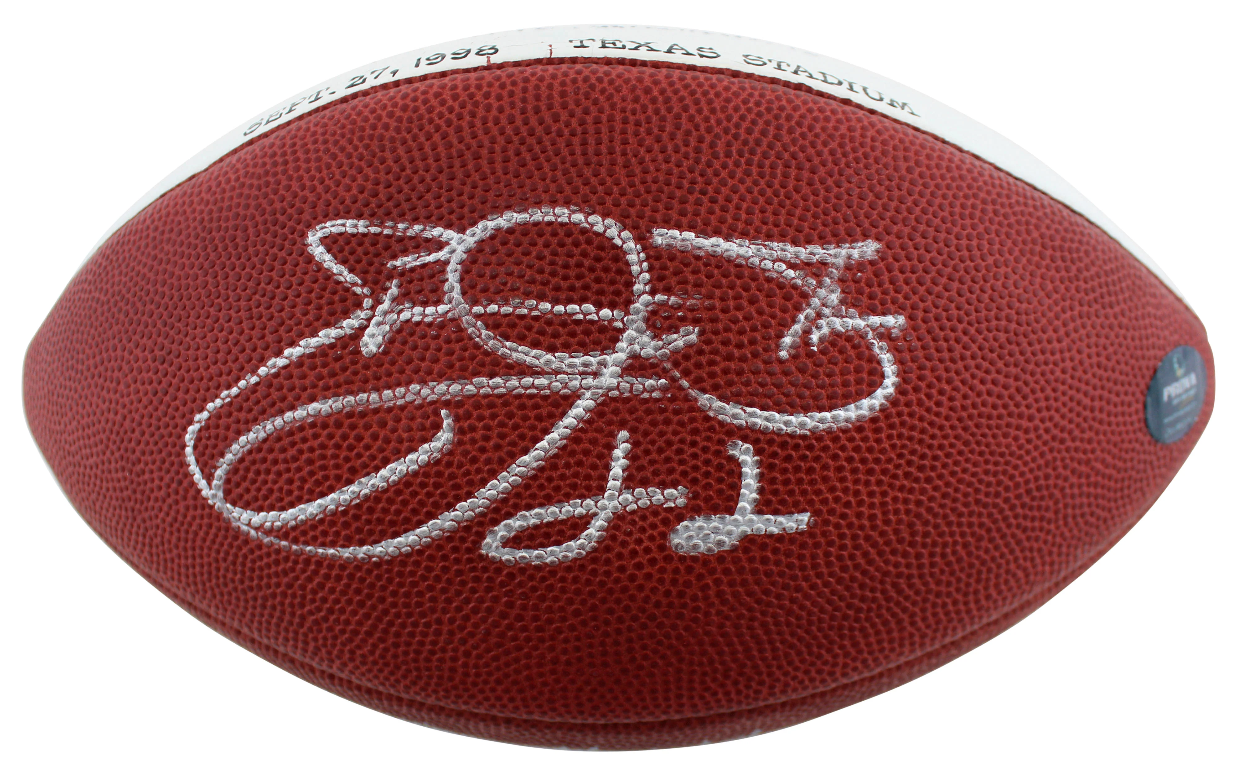 Cowboys Emmitt Smith "TD #114 - 09/27/1998" Signed GU Football BAS & Prova LOA - Image 4
