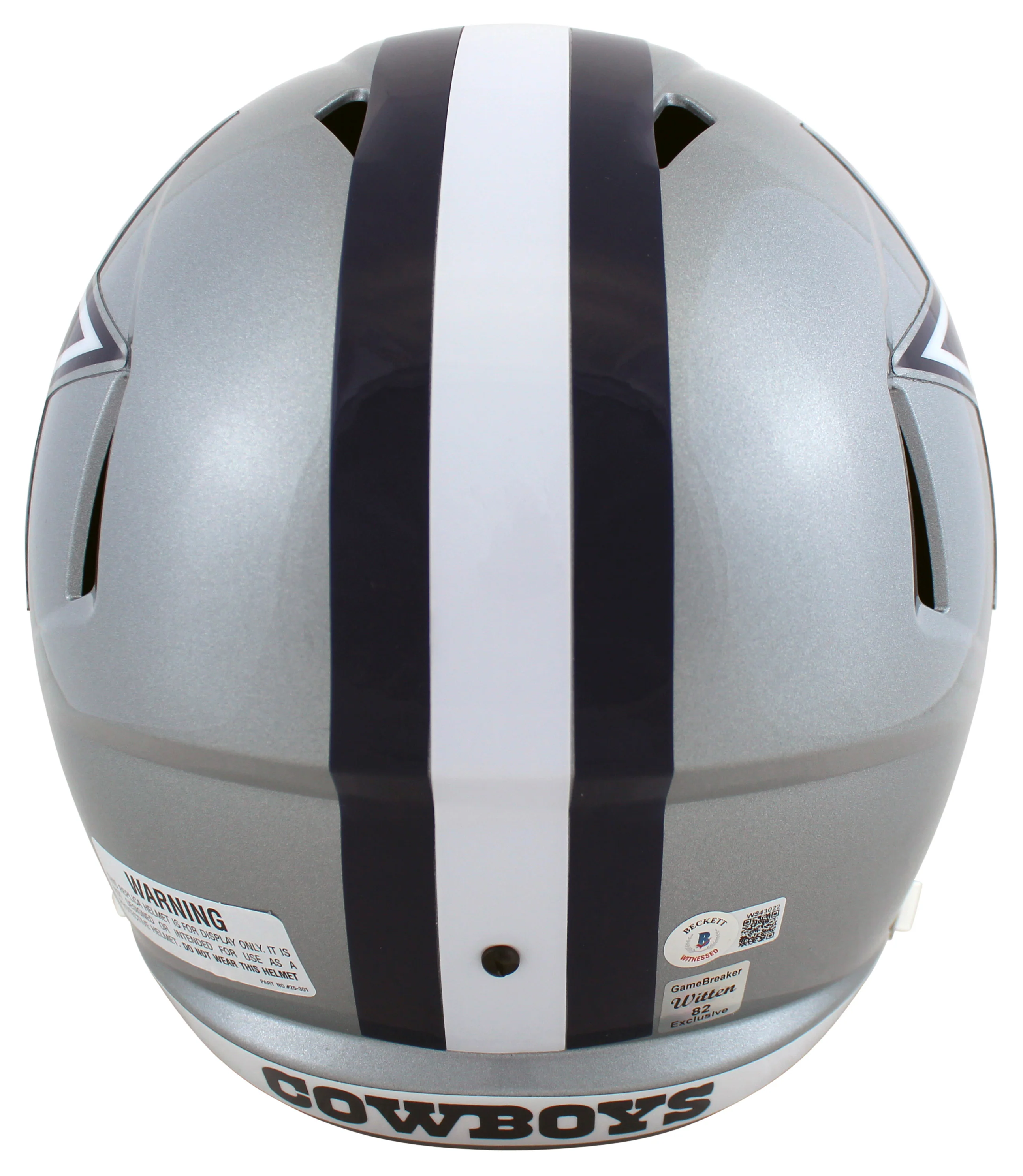 Cowboys Jason Witten Signed Silver Full Size Speed Rep Helmet w/ Case BAS Wit - Image 4