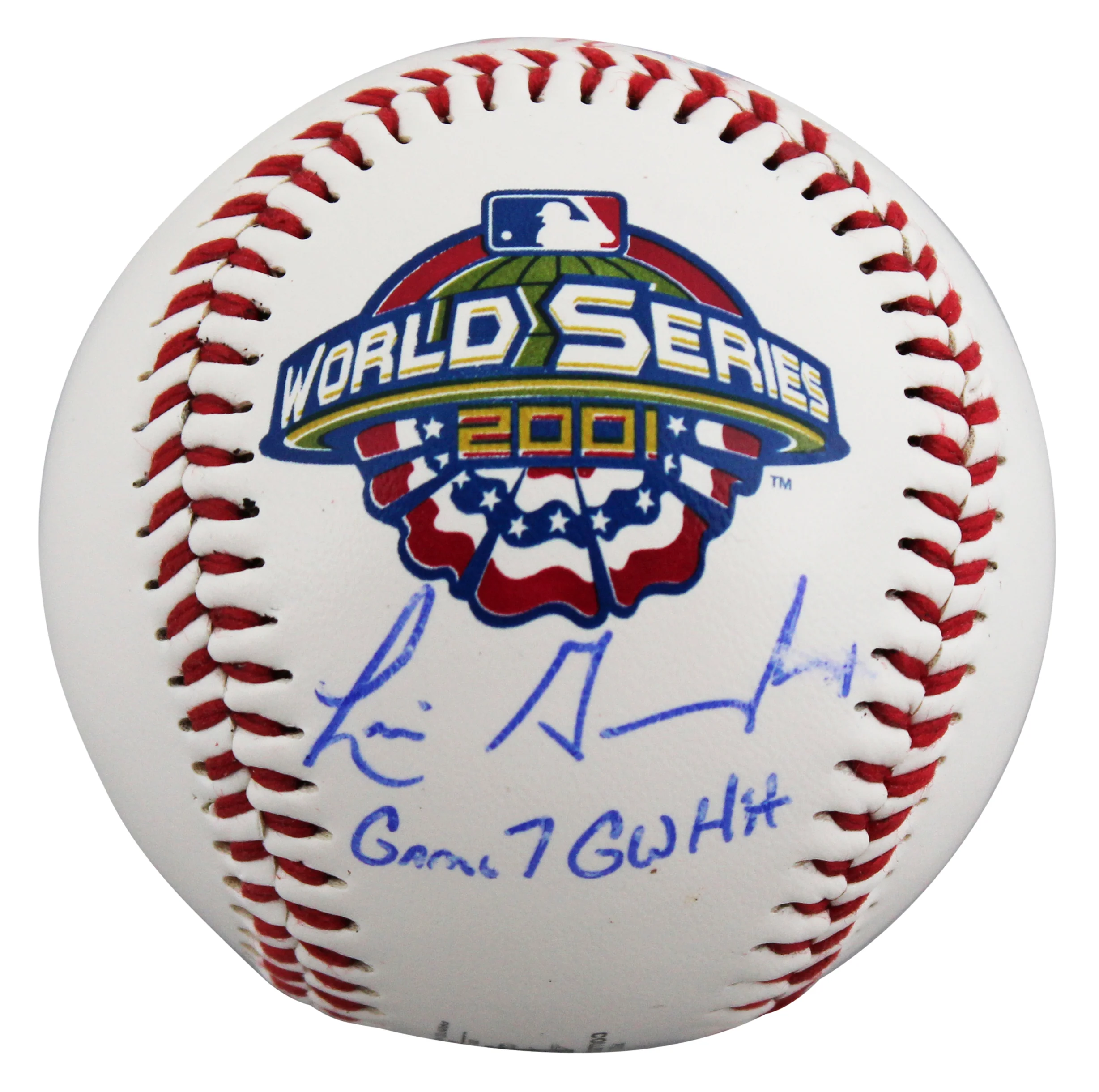 D-Backs Luis Gonzalez "G7 GW Hit" Signed WS Logo Fotoball Baseball BAS #BX68746 - Image 3