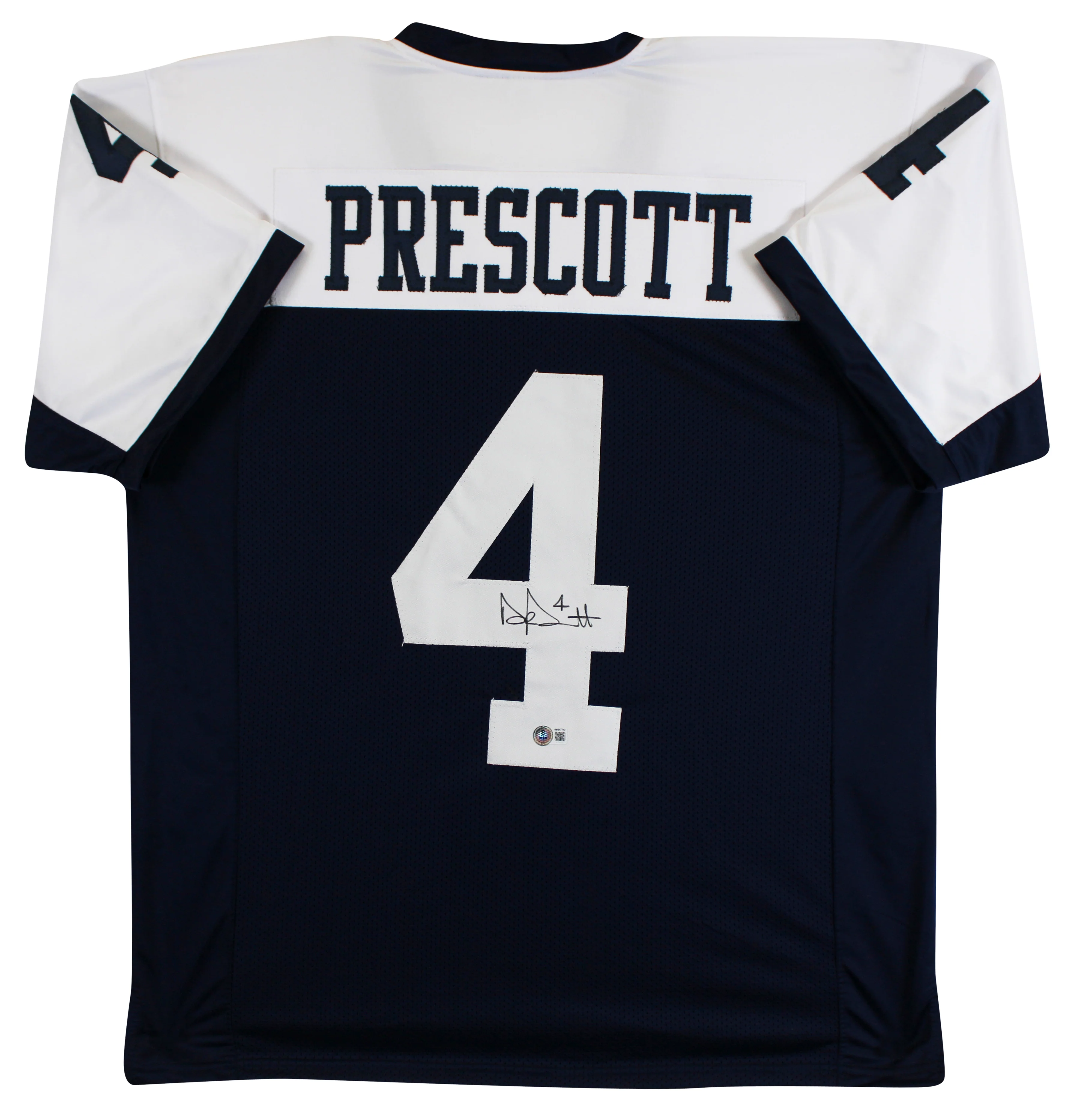 Dak Prescott Authentic Signed Navy Thanksgiving Pro Style Jersey BAS Witnessed