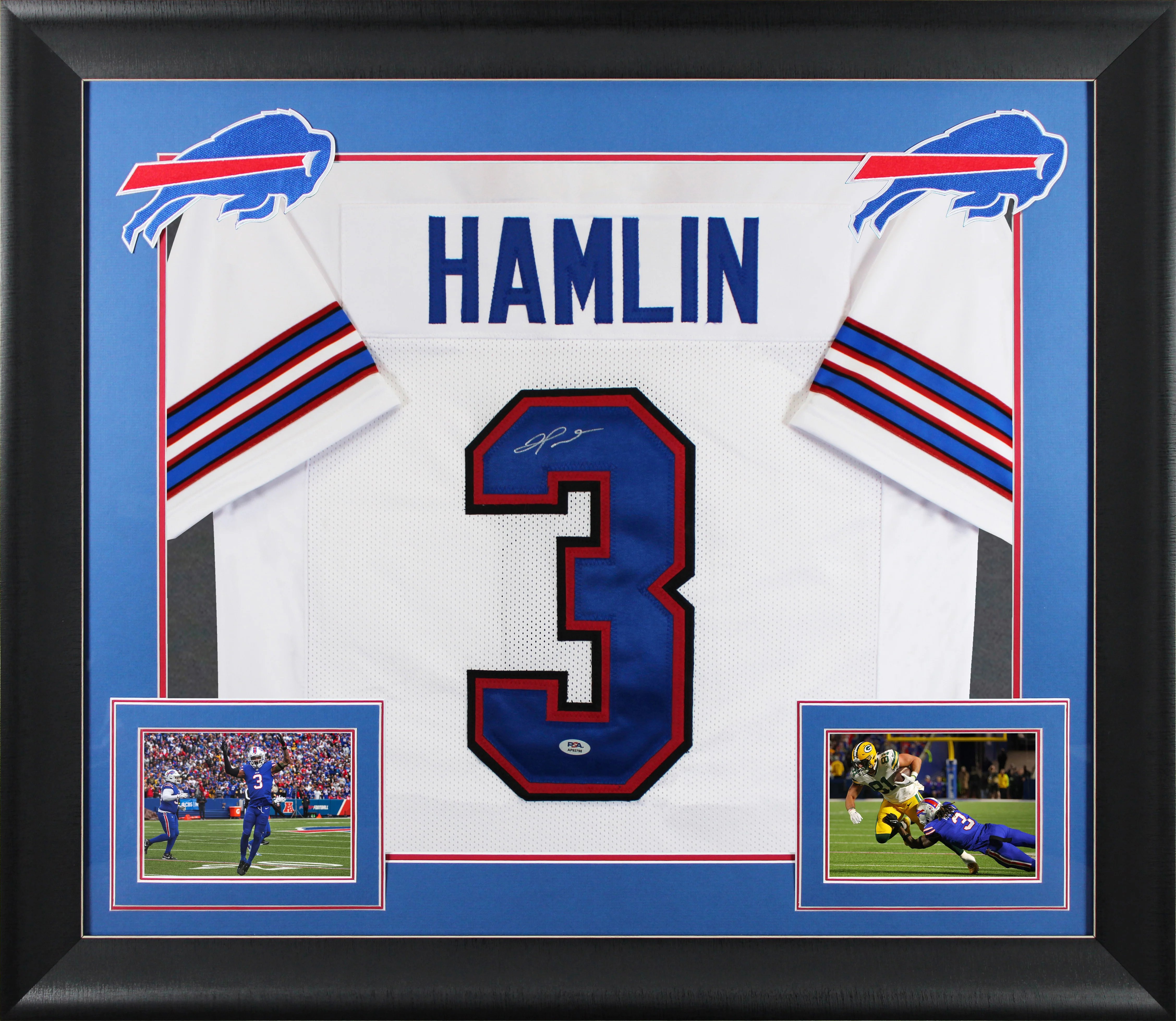 Damar Hamlin Authentic Signed White Pro Style Framed Jersey Autographed PSA/DNA - Image 2