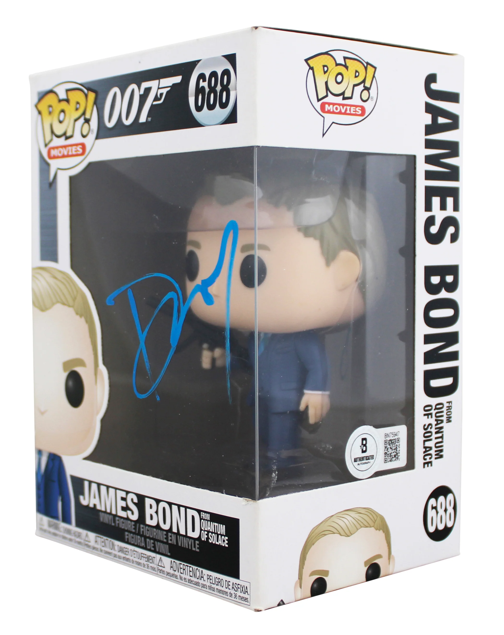 Daniel Craig James Bond 007 Signed James Bond #688 Funko Pop Figure BAS #BN75947 - Image 3