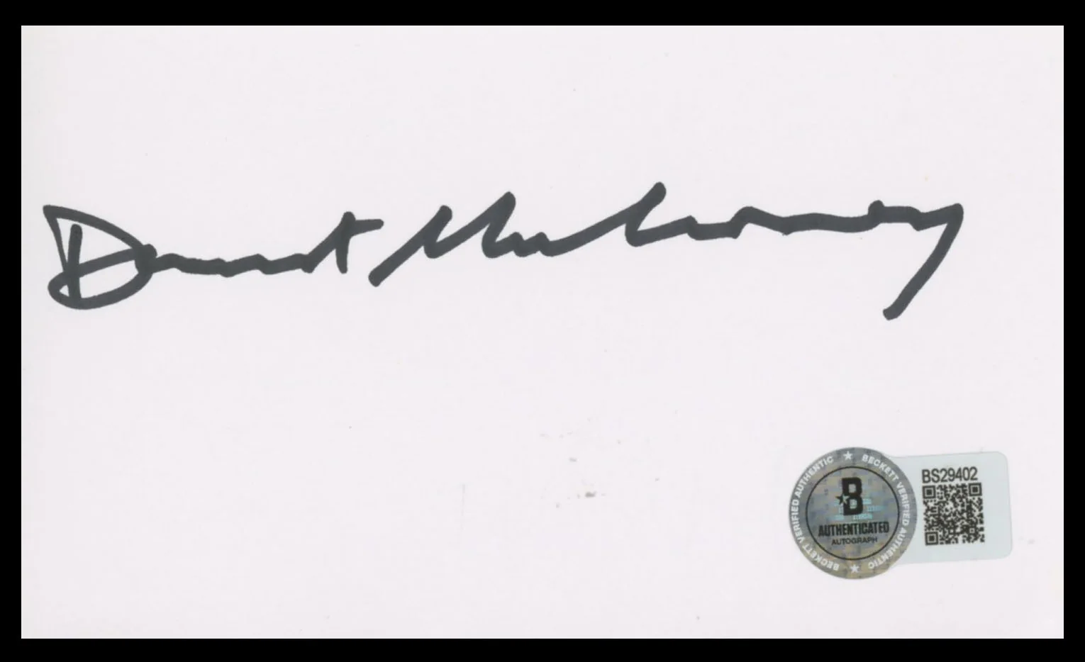 Dermot Mulroney My Best Friend's Wedding Signed 3x5 Index Card BAS #BS29402 - Image 2