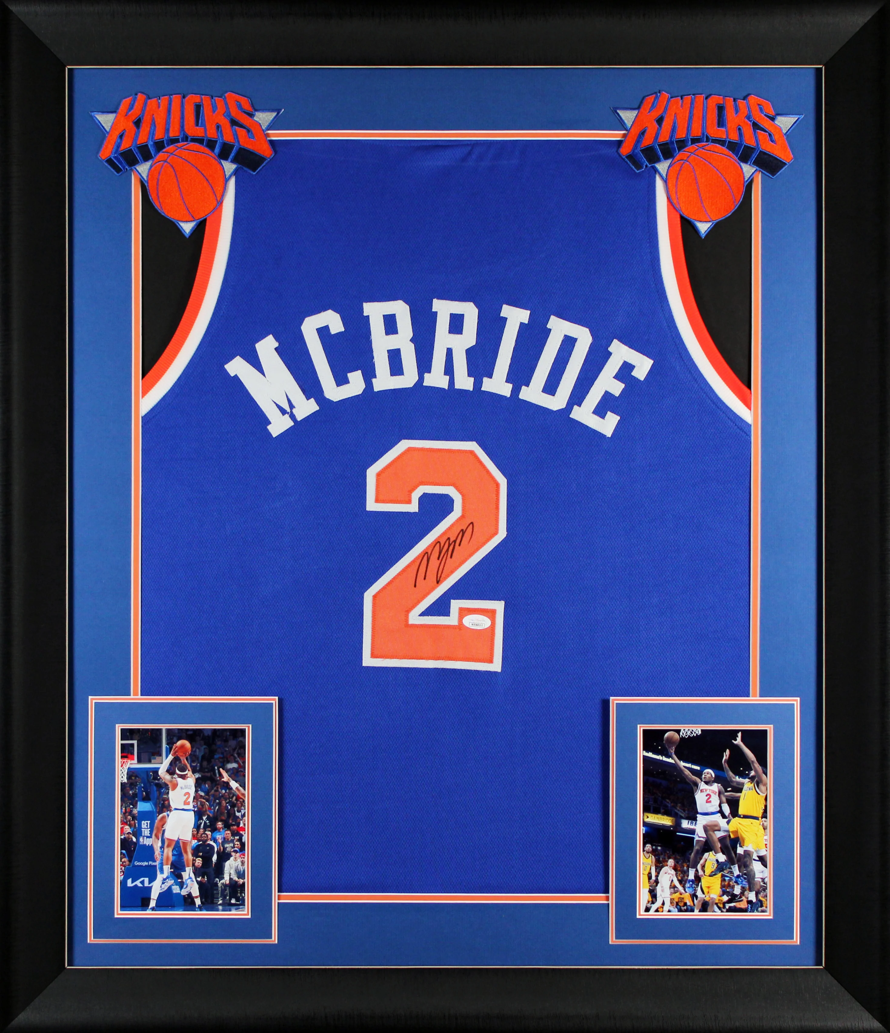 Deuce McBride Authentic Signed Blue Pro Style Framed Jersey JSA Witness - Image 2