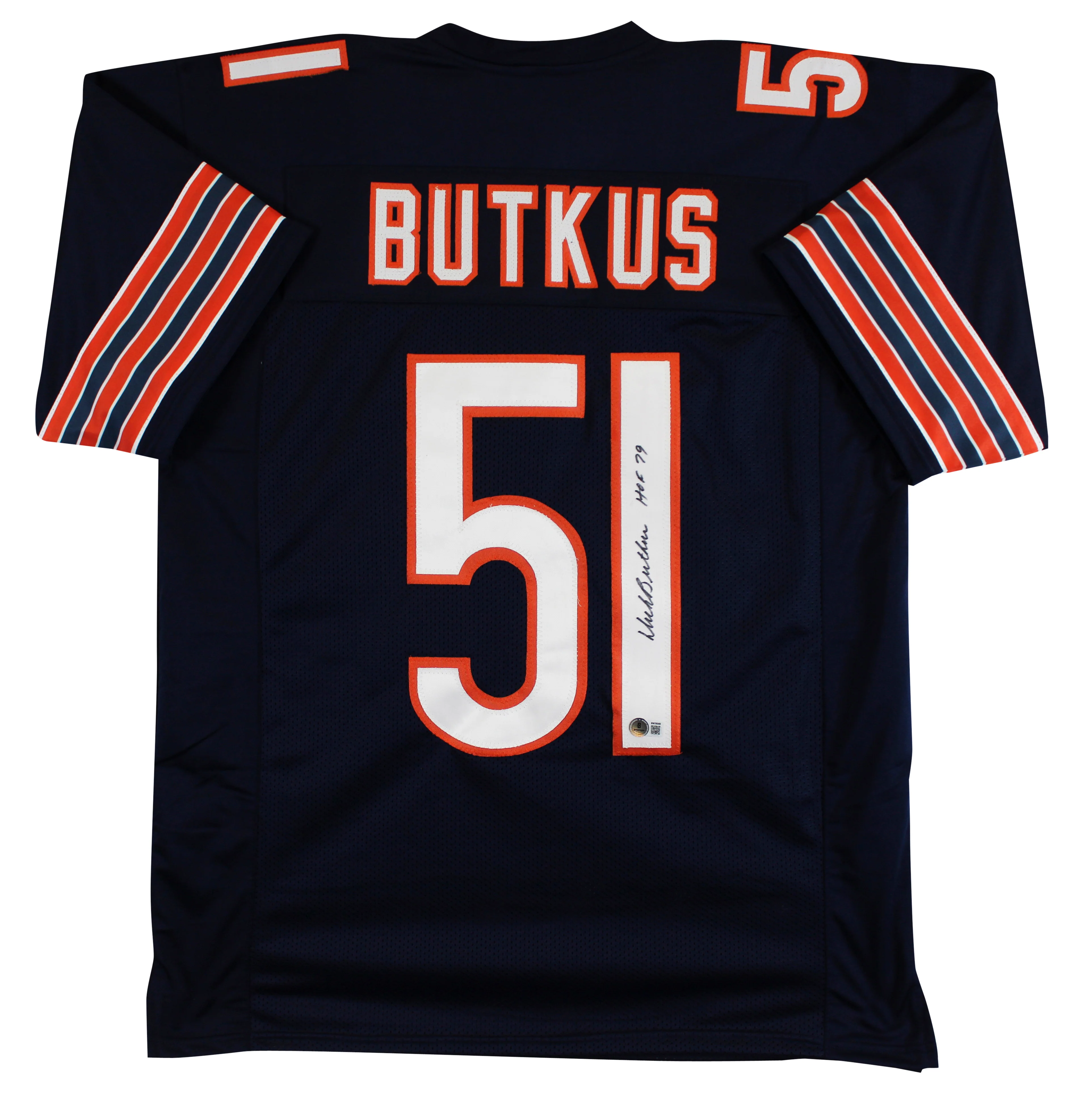 Dick Butkus "HOF 79" Authentic Signed Navy Blue Pro Style Jersey Autographed BAS
