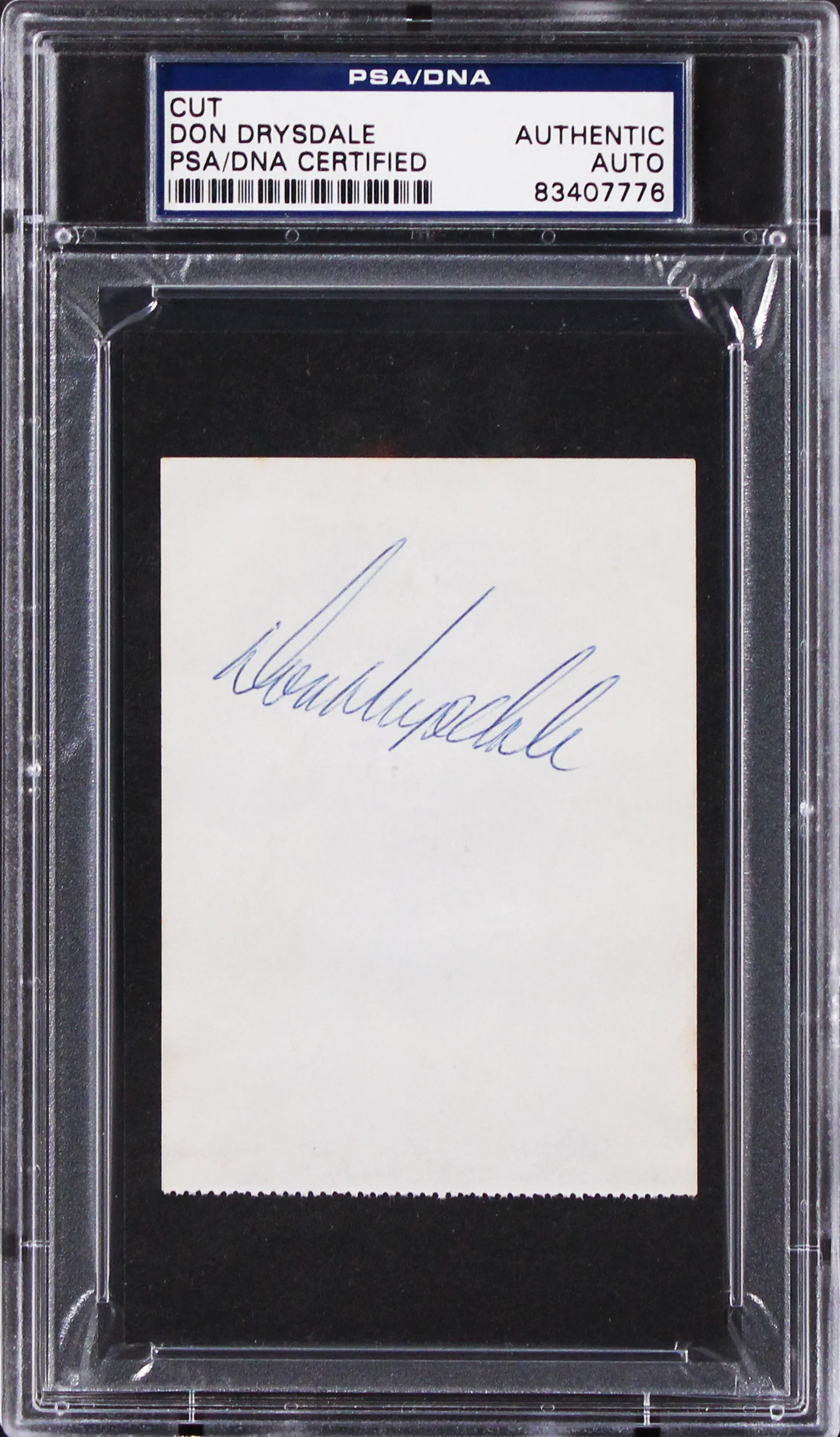Dodgers Don Drysdale Authentic Signed 2.75x3.75 Cut Signature PSA/DNA Slabbed - Image 2