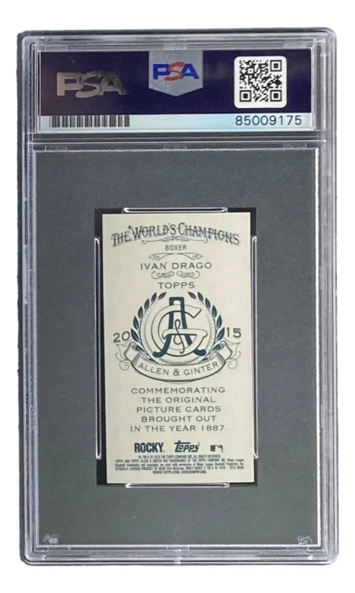 Dolph Lundgren Signed Ivan Drago 2015 Topps A&G Tobacco Card PSA/DNA Gem MT 10 - Image 2