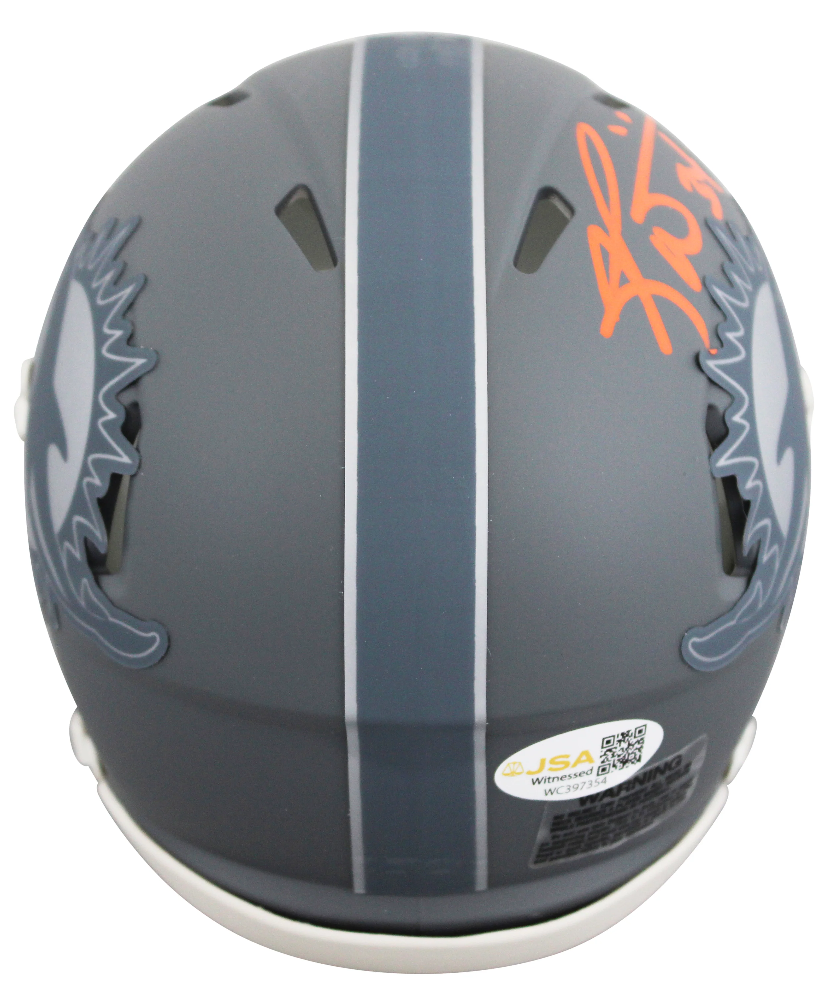 Dolphins Ricky Williams Authentic Signed Slate Speed Mini Helmet JSA Witness - Image 3