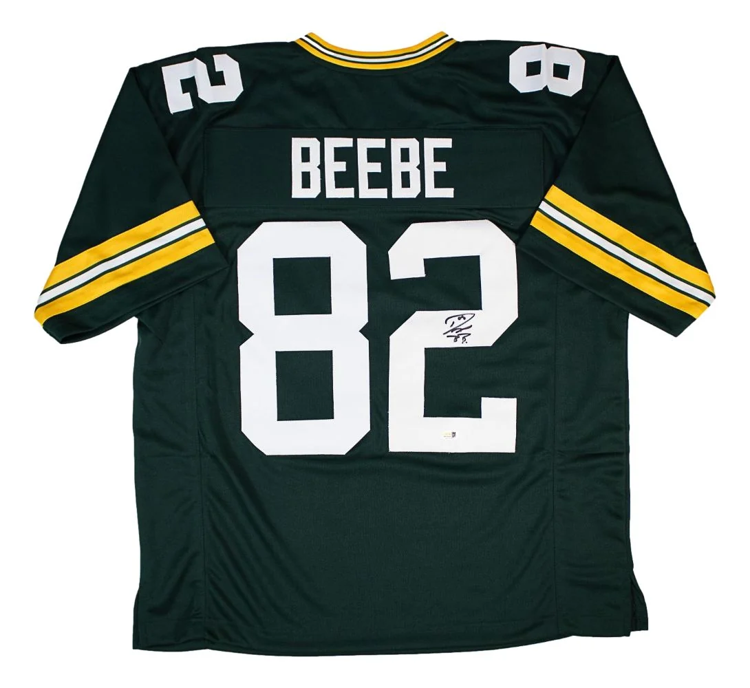 Don Beebe Green Bay Signed Green Football Jersey JSA QR Hologram